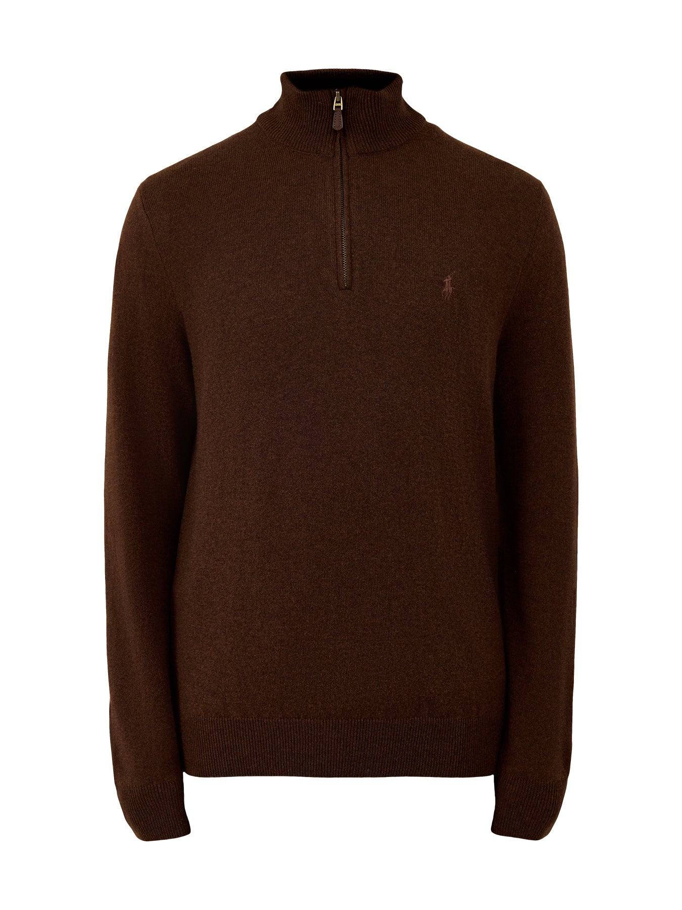 Half-Zip Merino Wool Jumper Cacao Brown