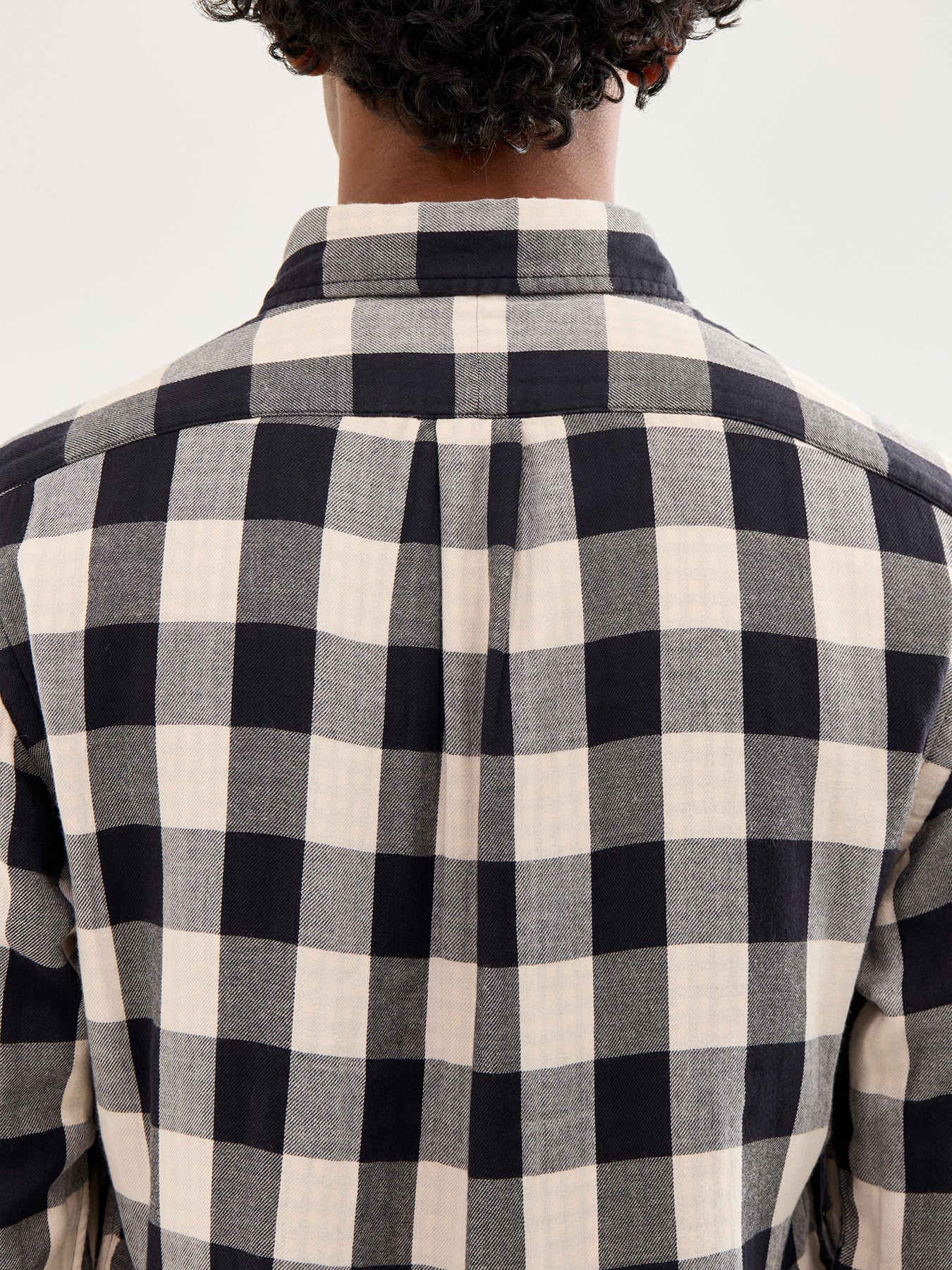 Double Face Check Shirt Black