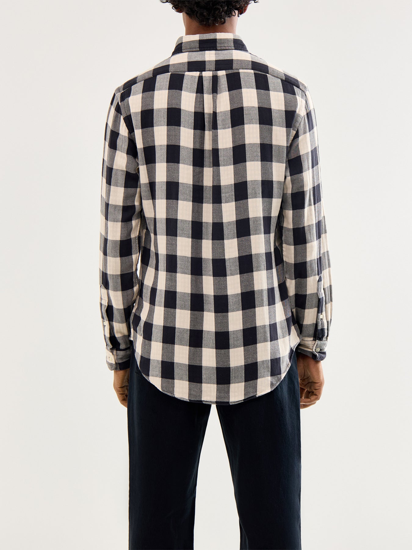 Double Face Check Shirt Black