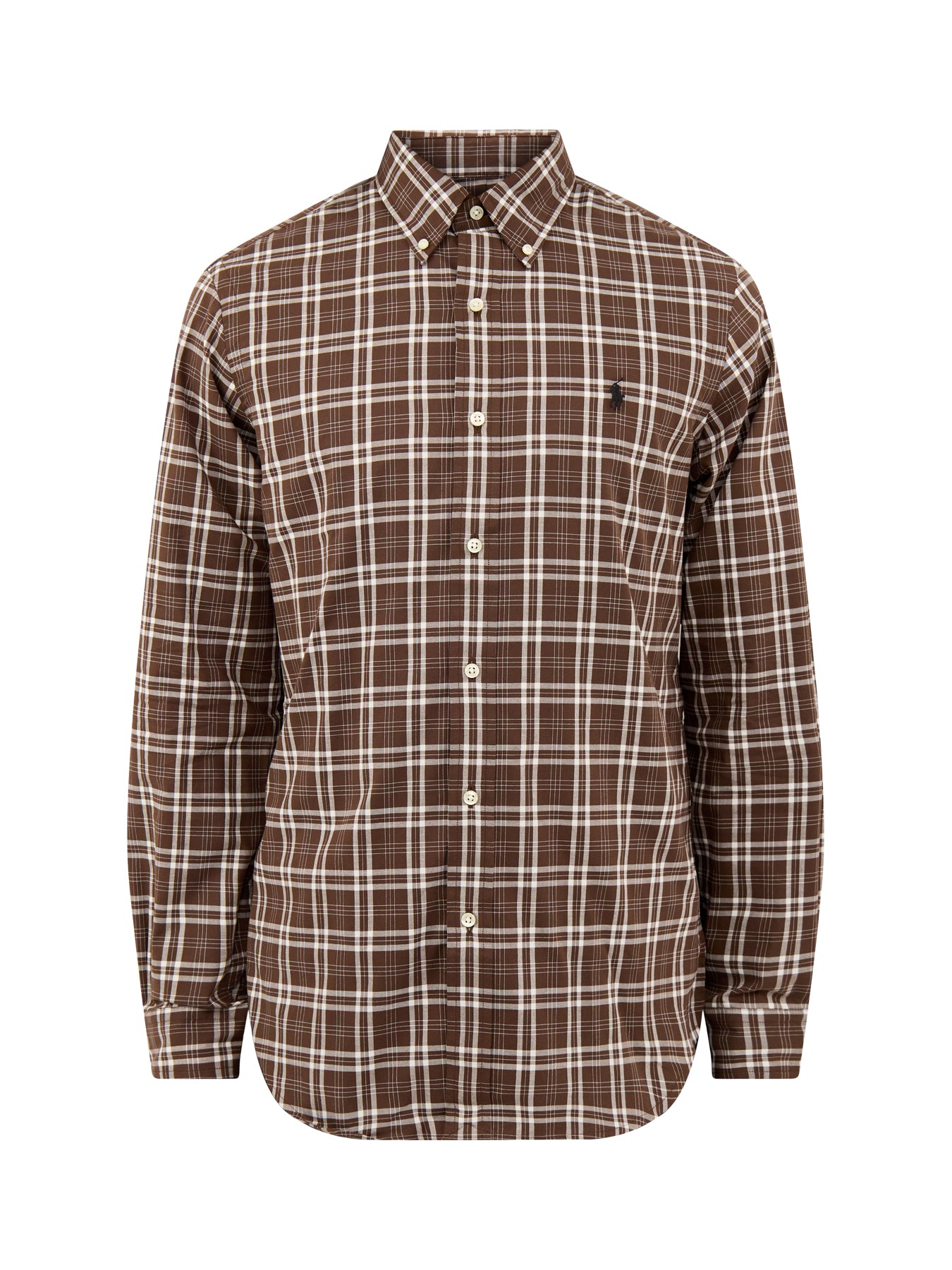 Twill Check Shirt Brown Cream