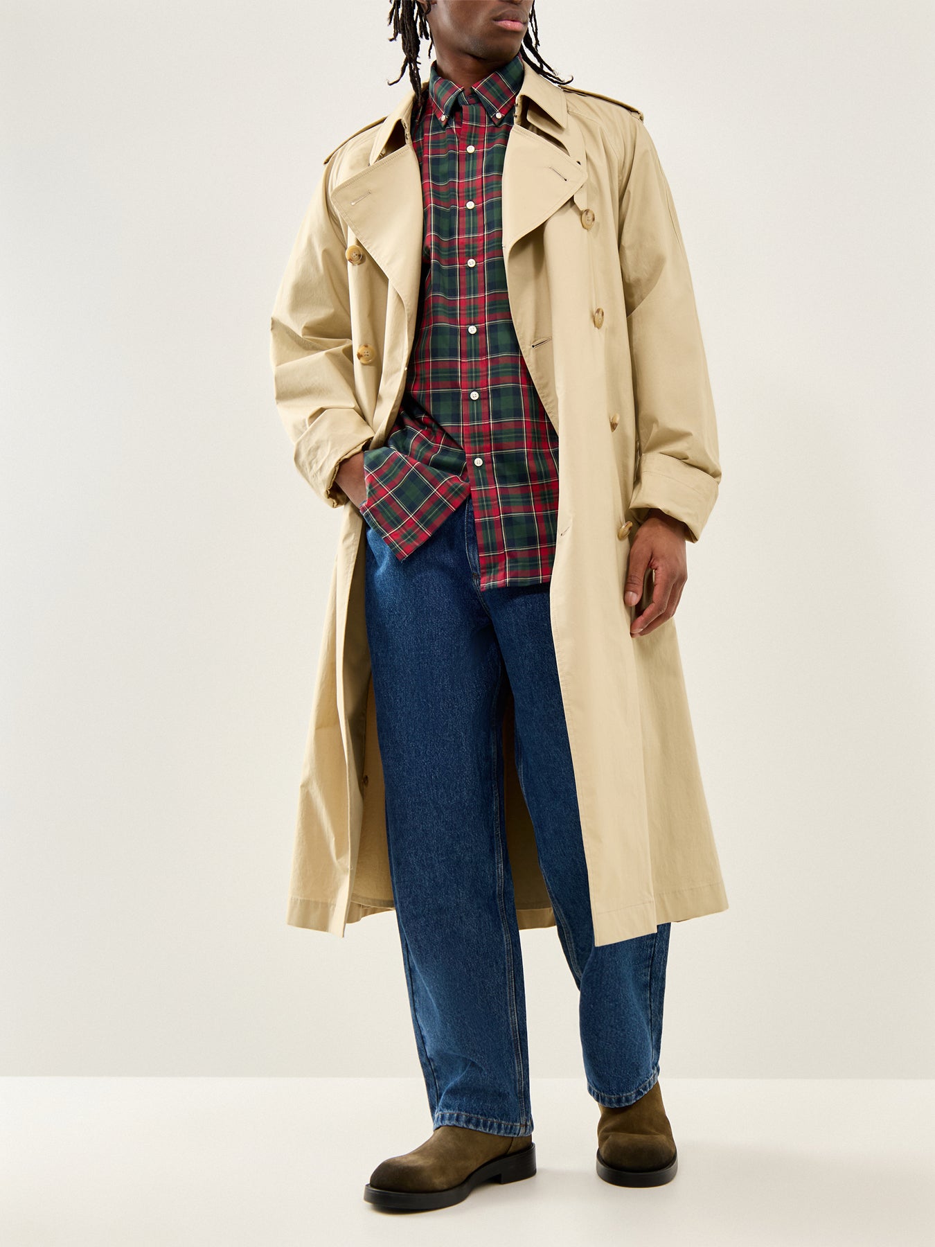 Twill Check Shirt Forest Red