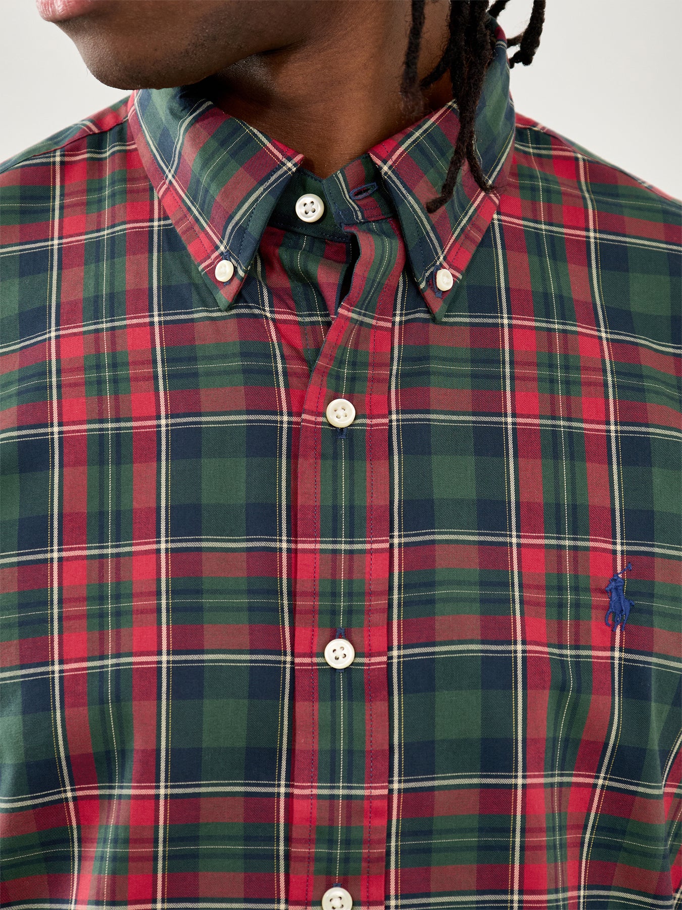 Twill Check Shirt Forest Red