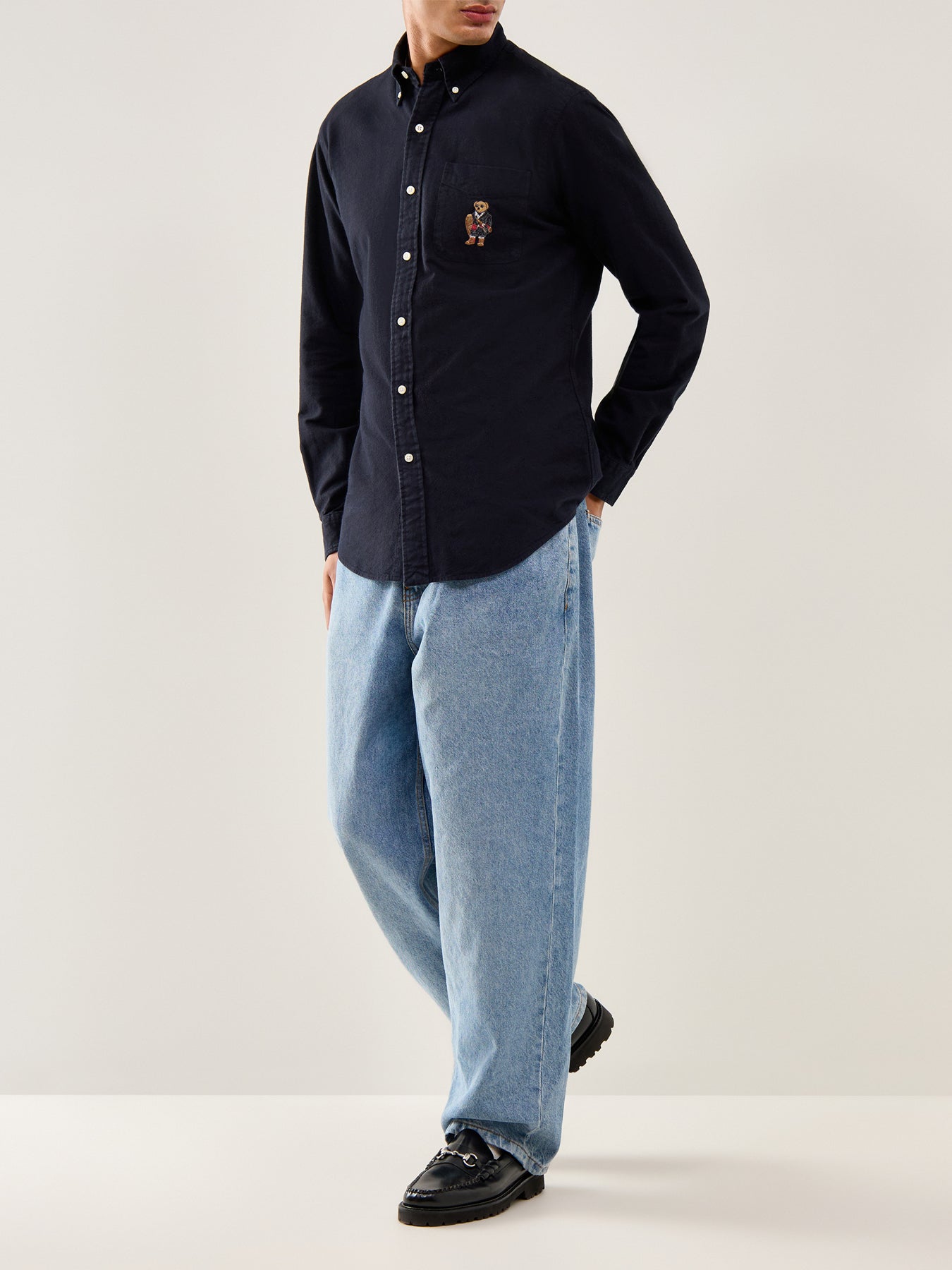 Brushed Oxford Shirt Black