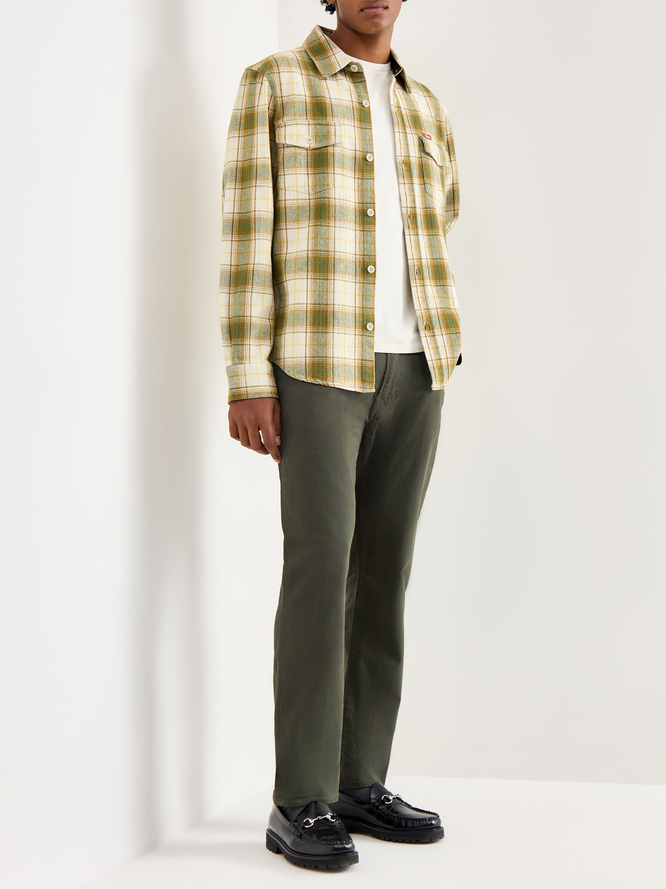 Brushed Twill 5-Pocket Trousers Olive