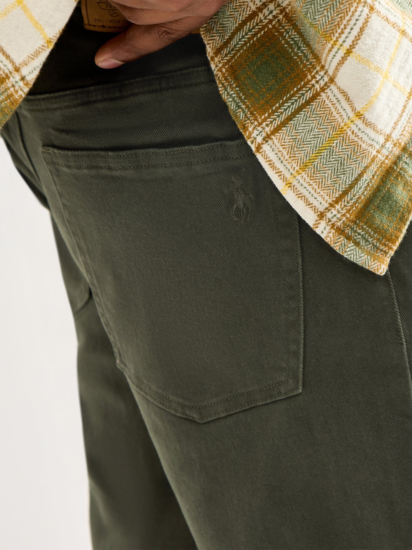Brushed Twill 5-Pocket Trousers Olive