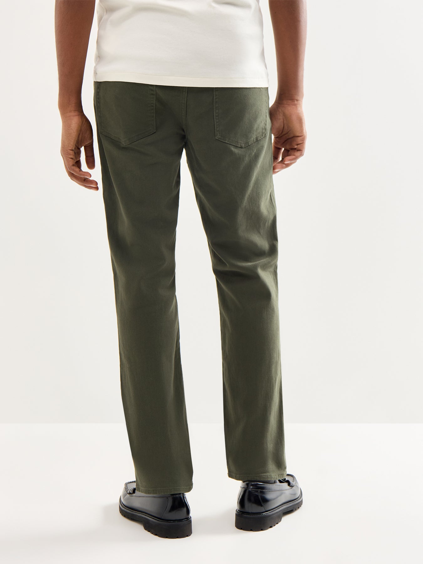 Brushed Twill 5-Pocket Trousers Olive