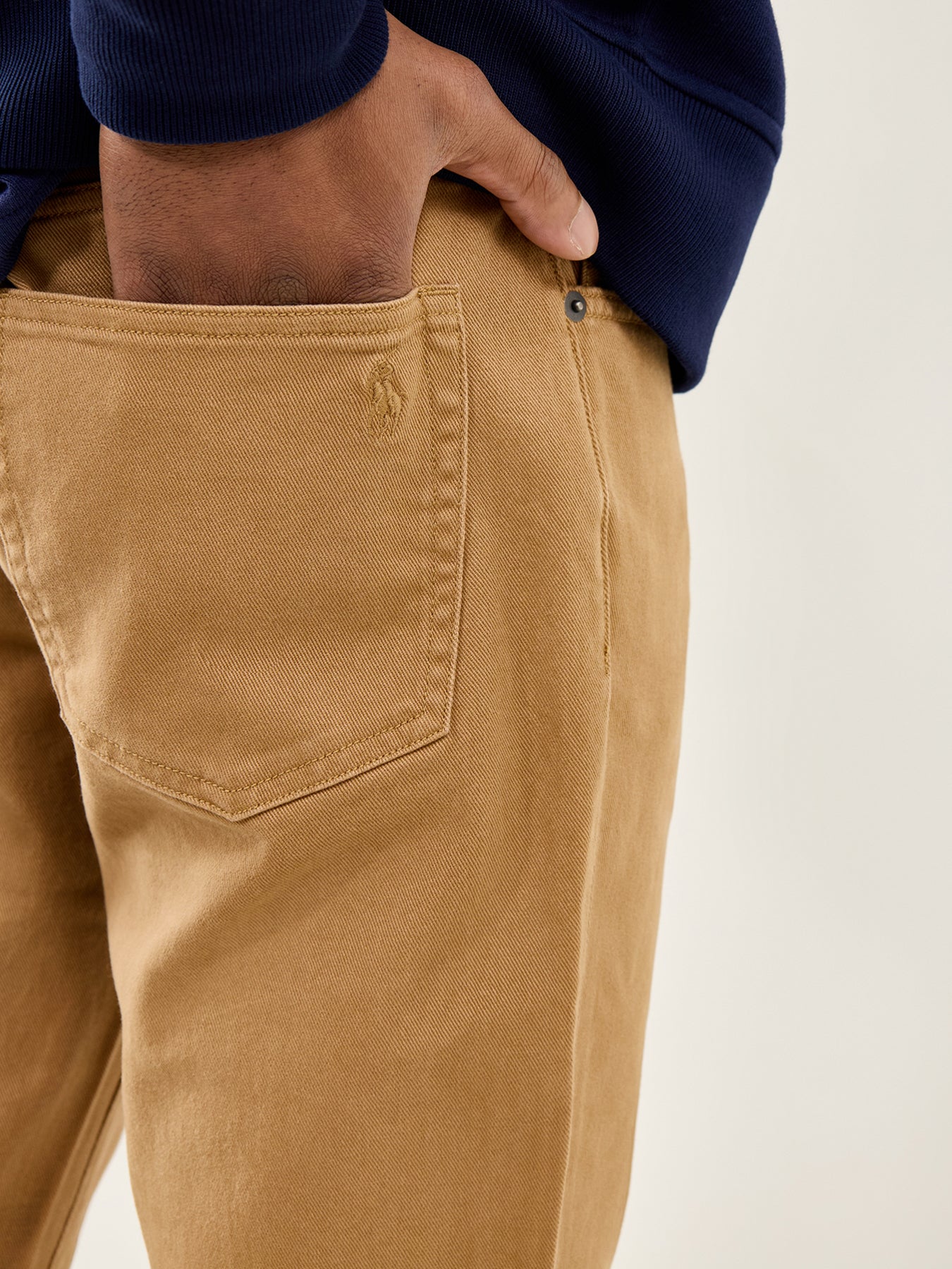 Brushed Twill Five-Pocket Trousers Tan