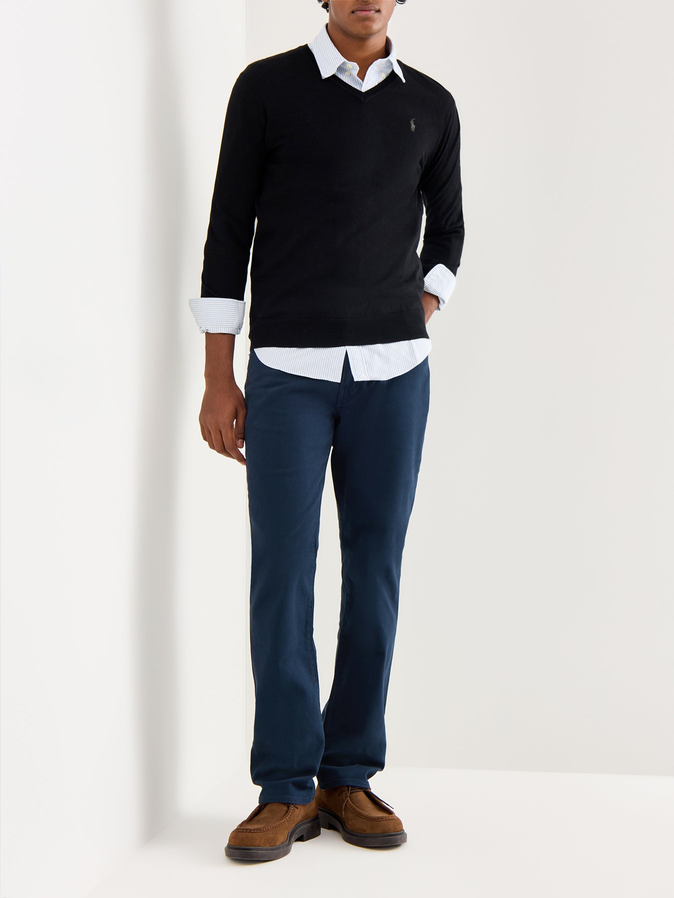 Brushed Twill 5-Pocket Trousers Navy