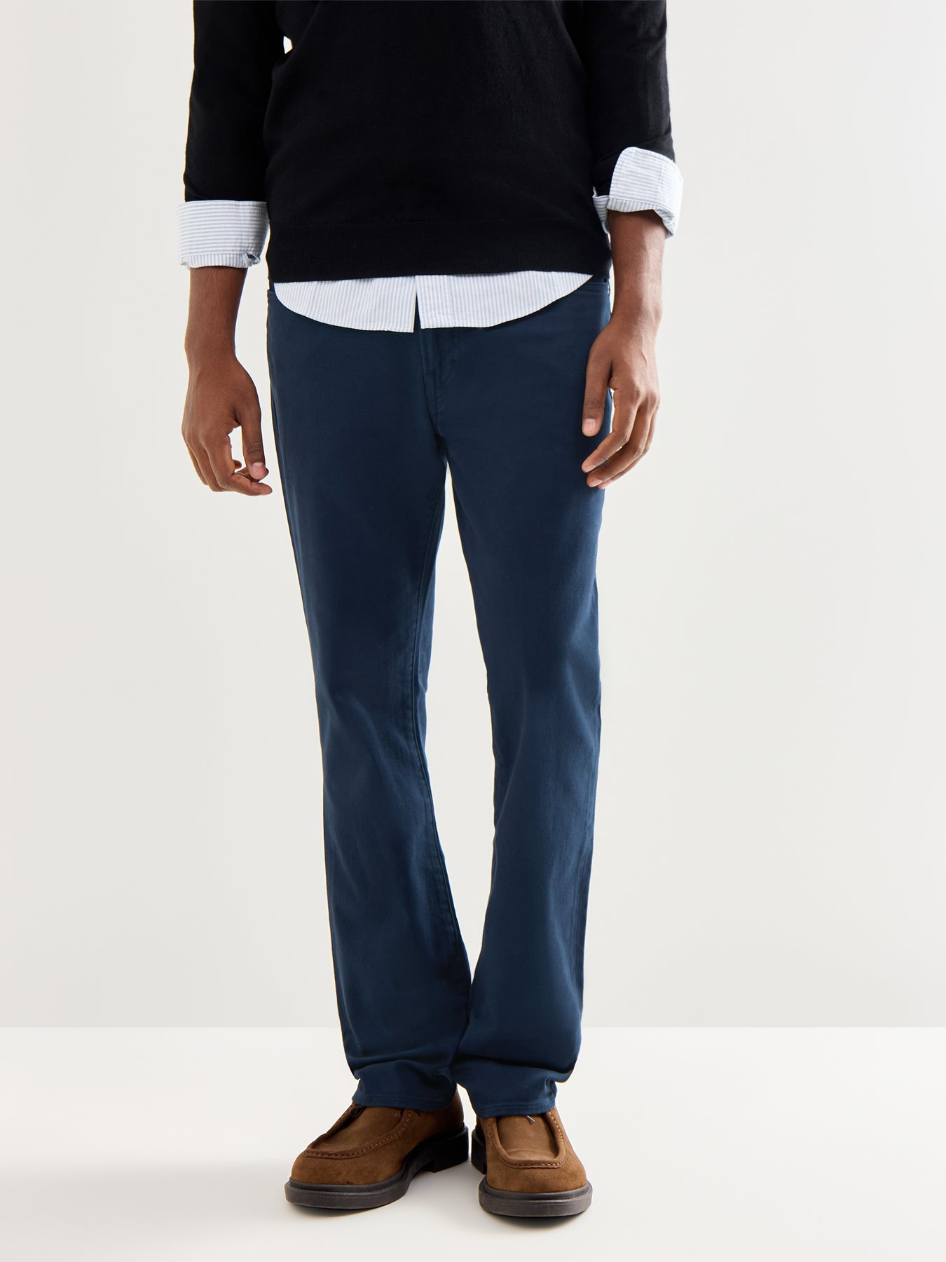 Brushed Twill 5-Pocket Trousers Navy