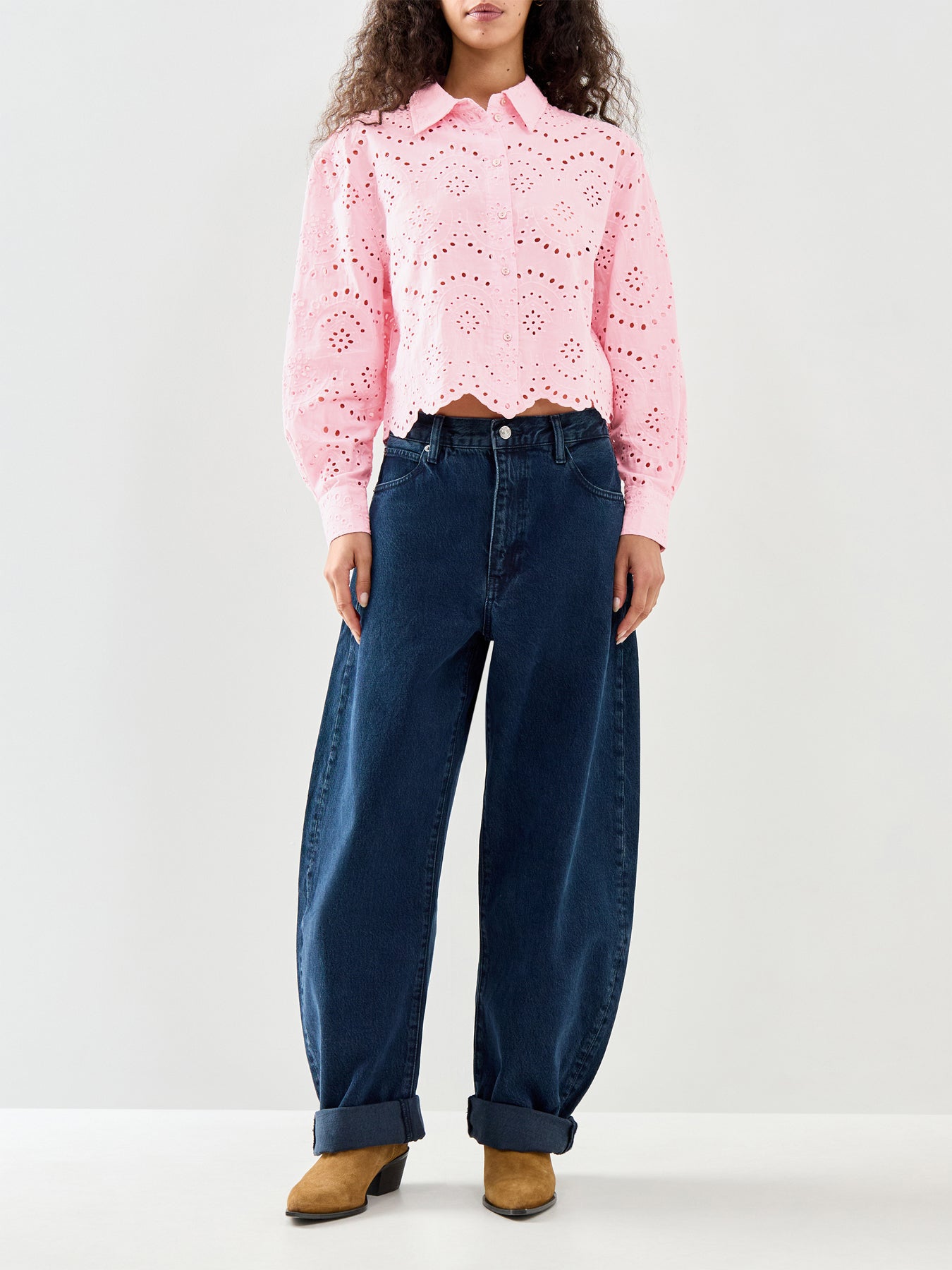 Valais Long Sleeve Cotton Shirt Pink