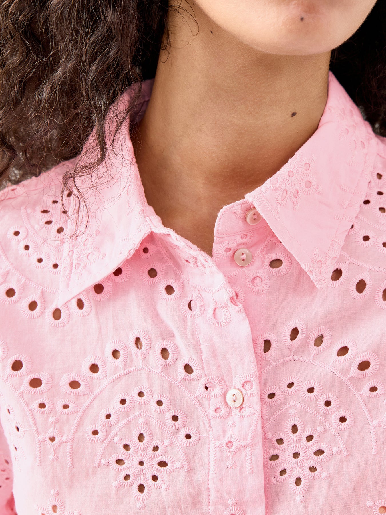 Valais Long Sleeve Cotton Shirt Pink