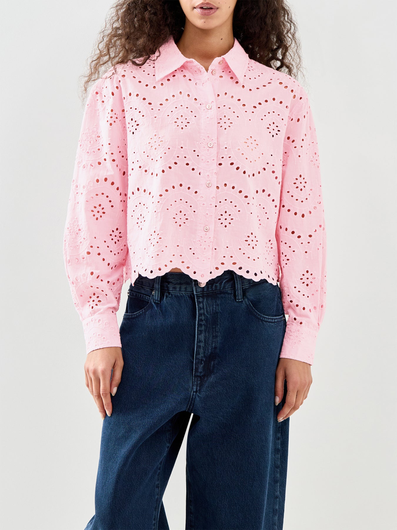 Valais Long Sleeve Cotton Shirt Pink