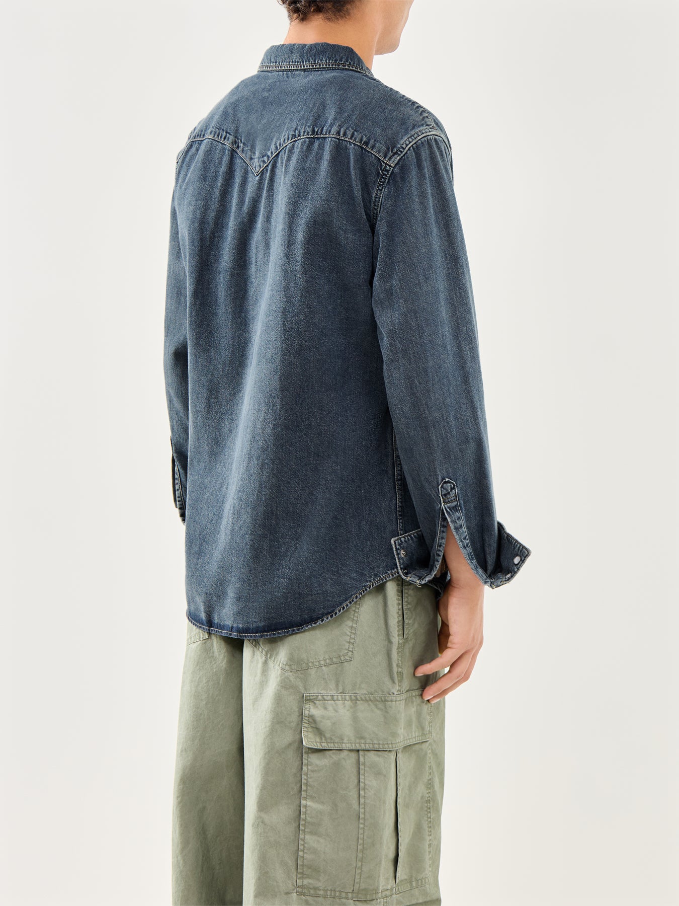 Barstow Western Standard Denim Shirt Brown