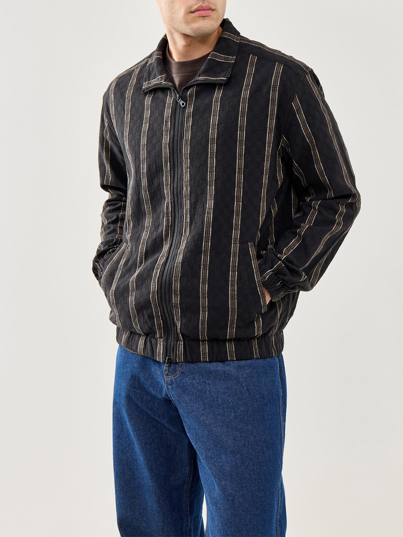 Stanley Check Dobby Track Top Black