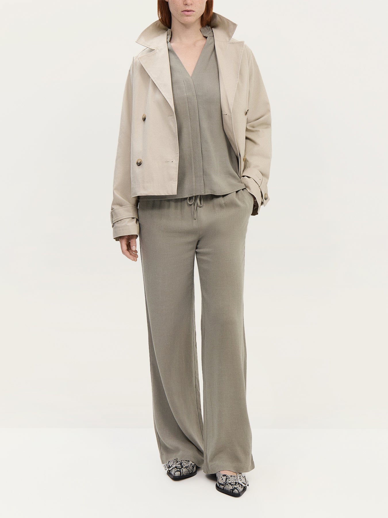 Sun Ruffle Vetiver Top