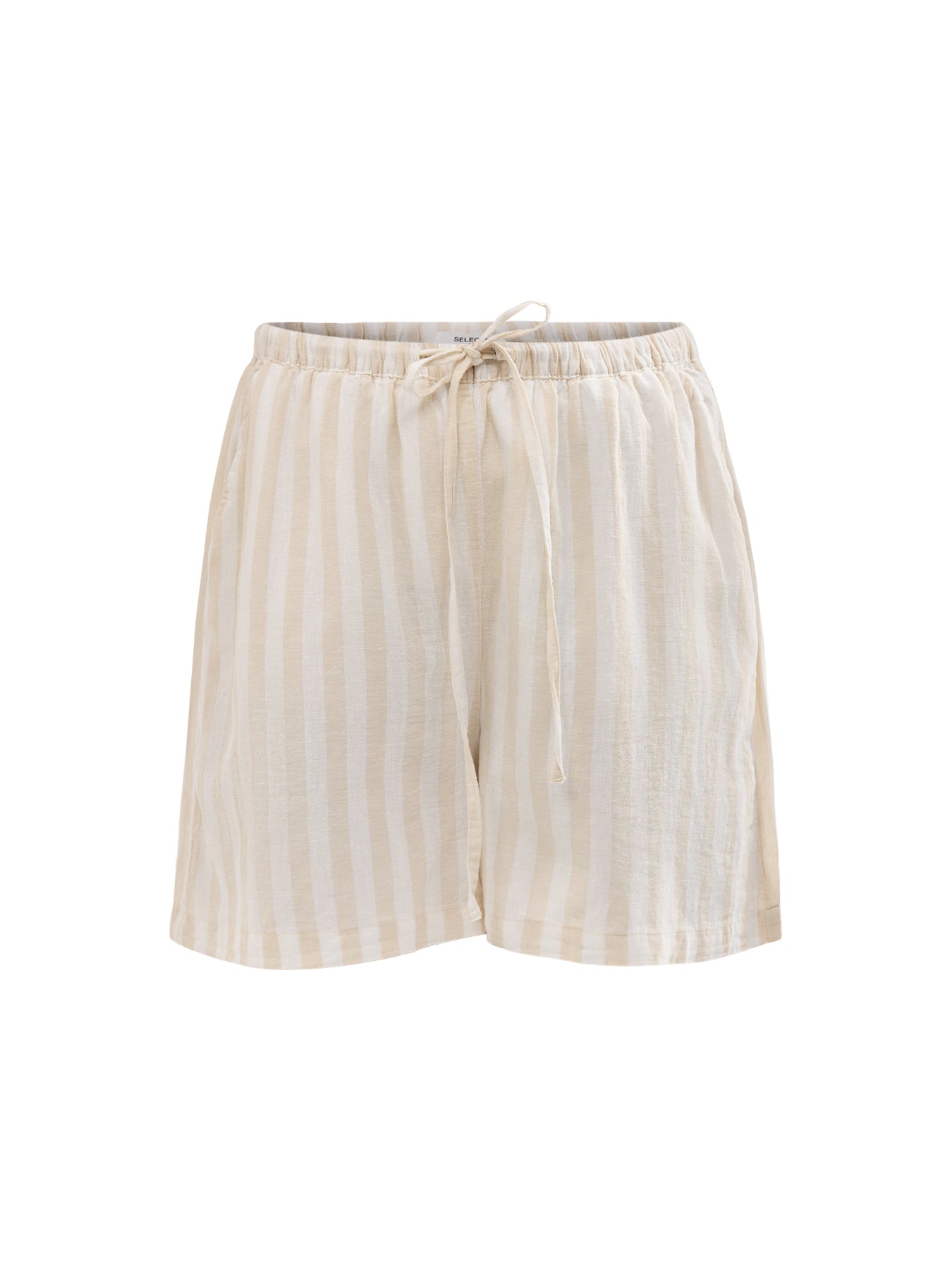 Linen Blend Striped Shorts
