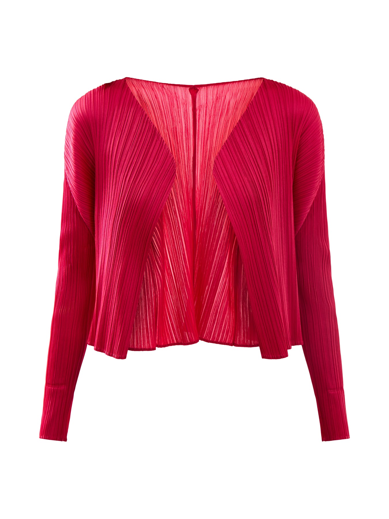 Pleats Colourful Basics Carmine Pink Cardigan