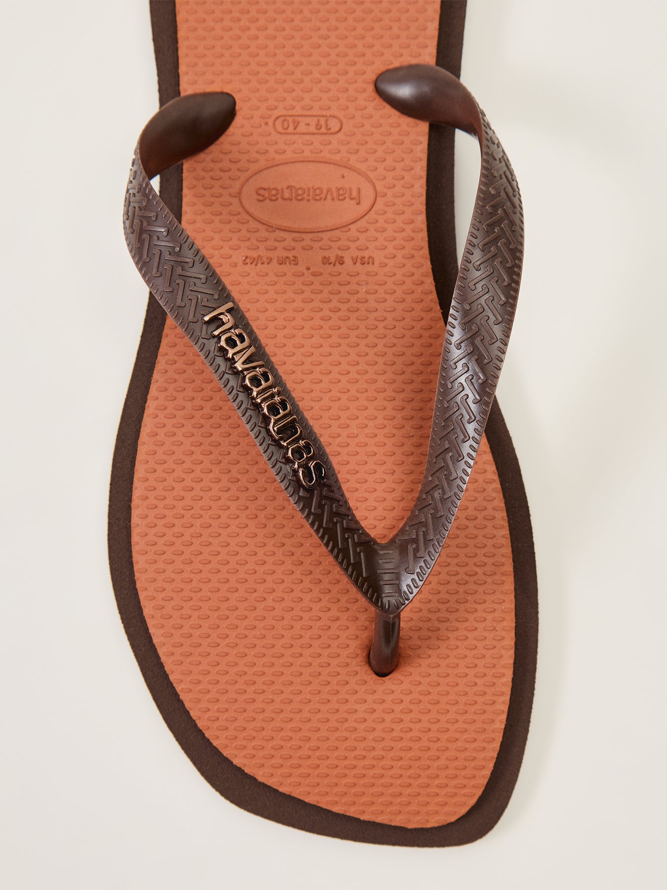 Top Square Fusion Flip Flops Dark Brown