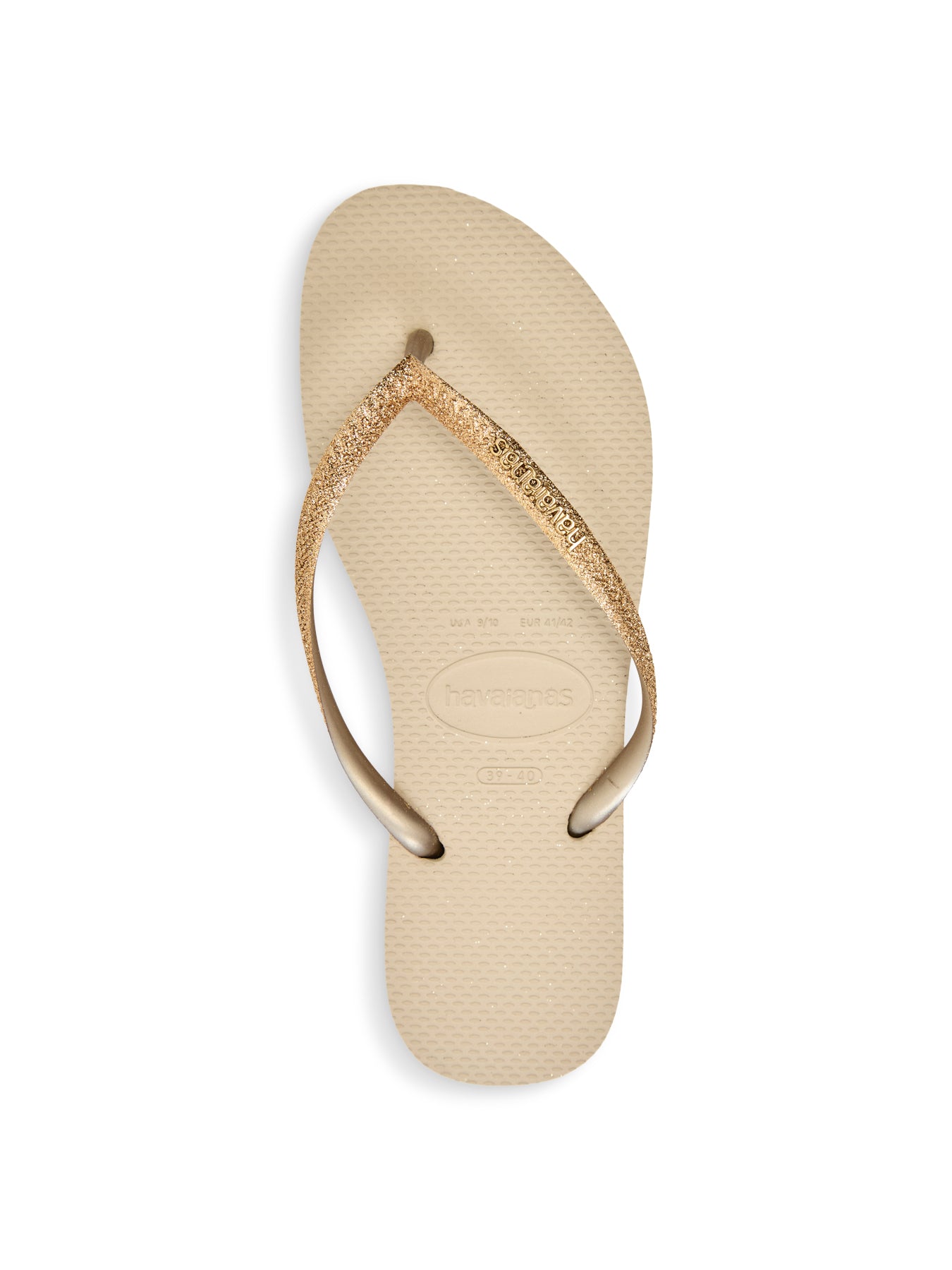 Slim Glitter Flip Flops Golden Light