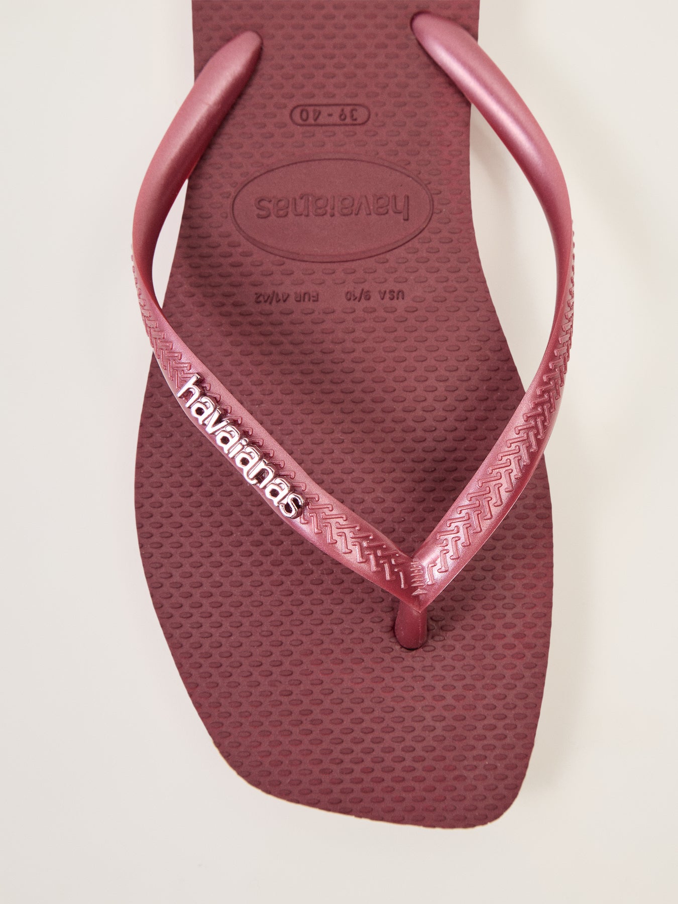 Slim Square Logo Metallic Amaranth F17 Flip Flop