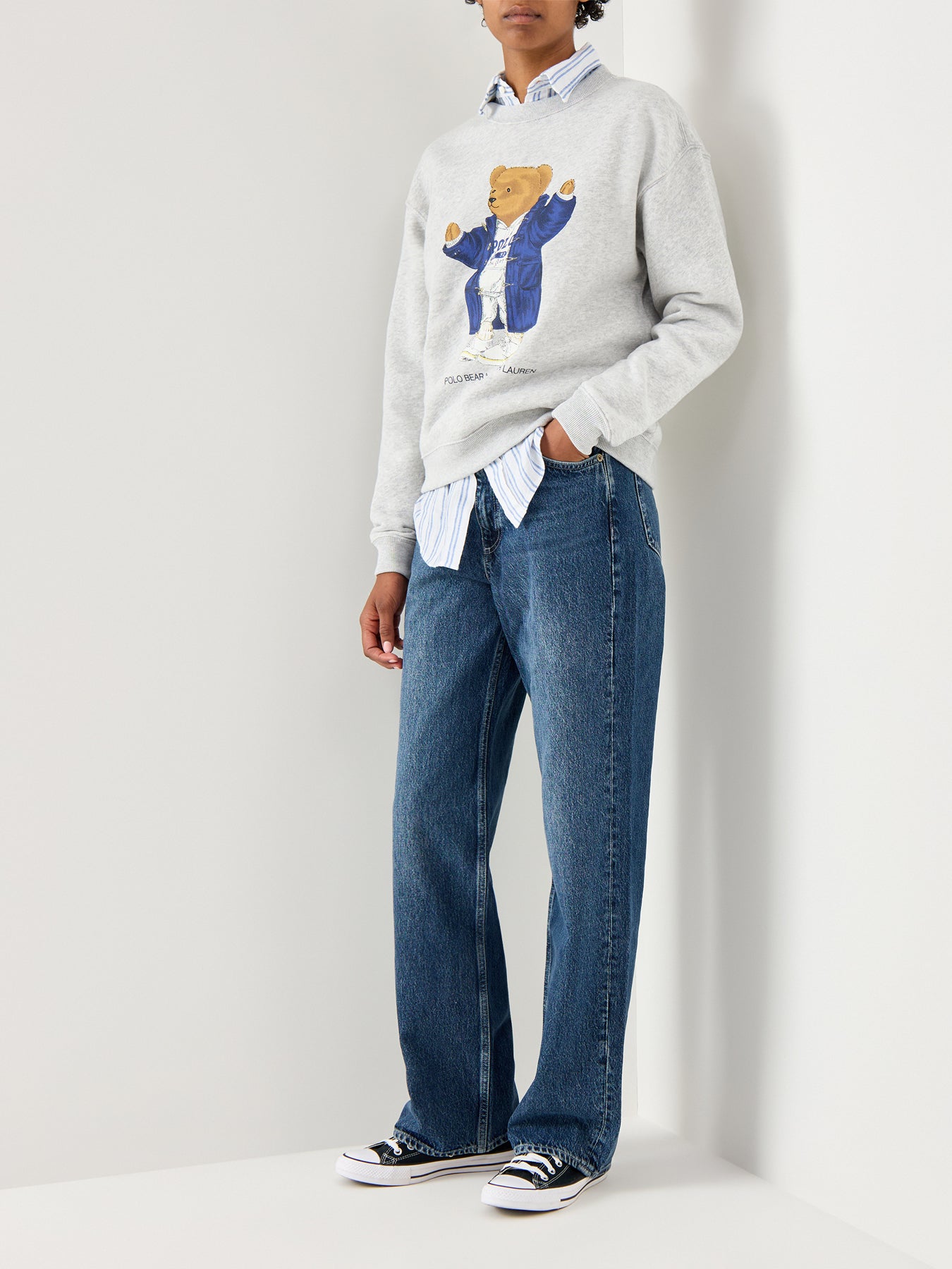 Bear Crew Neck Sweatshirt Grey