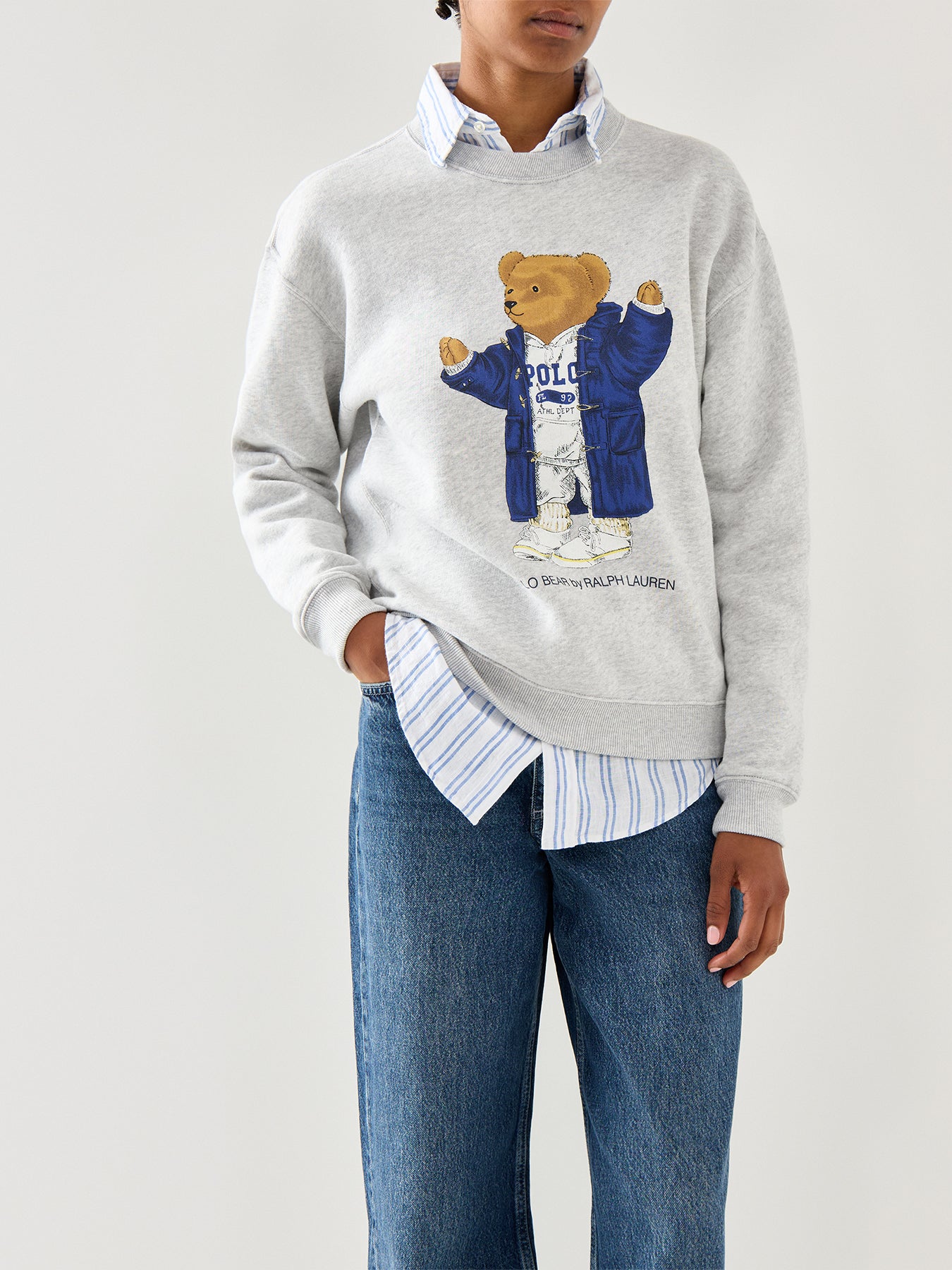 Bear Crew Neck Sweatshirt Grey