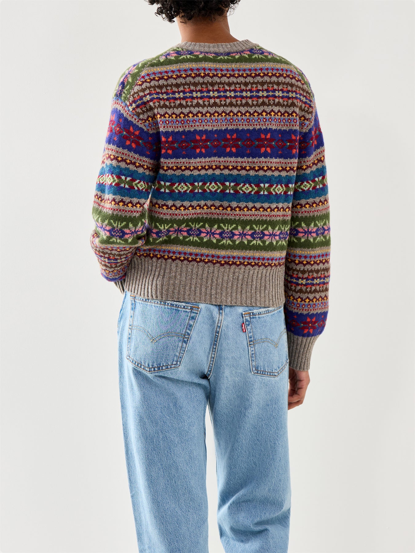 Sweater Cardigan Tan Multi