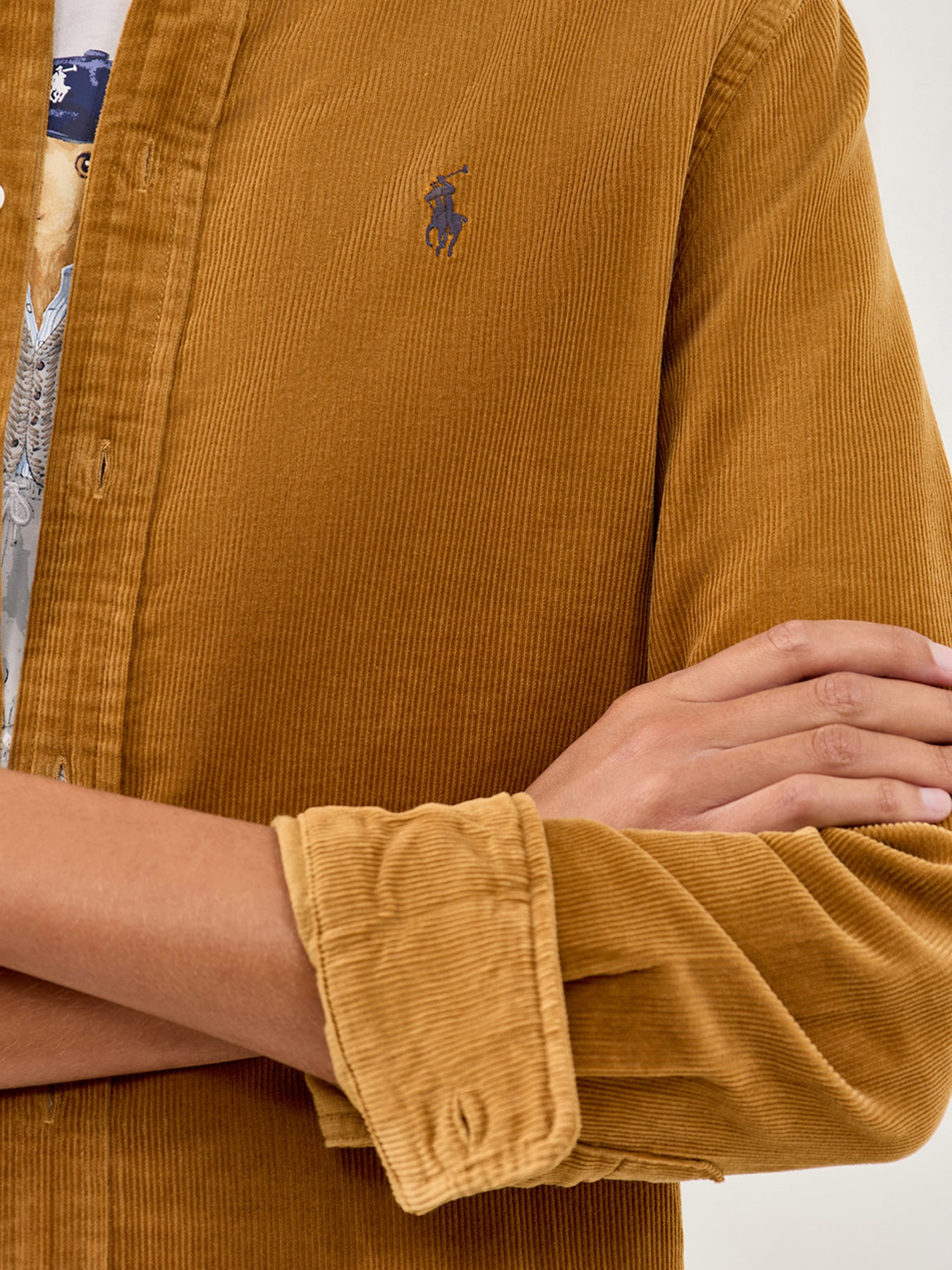 Cord Long Sleeve Shirt Tan