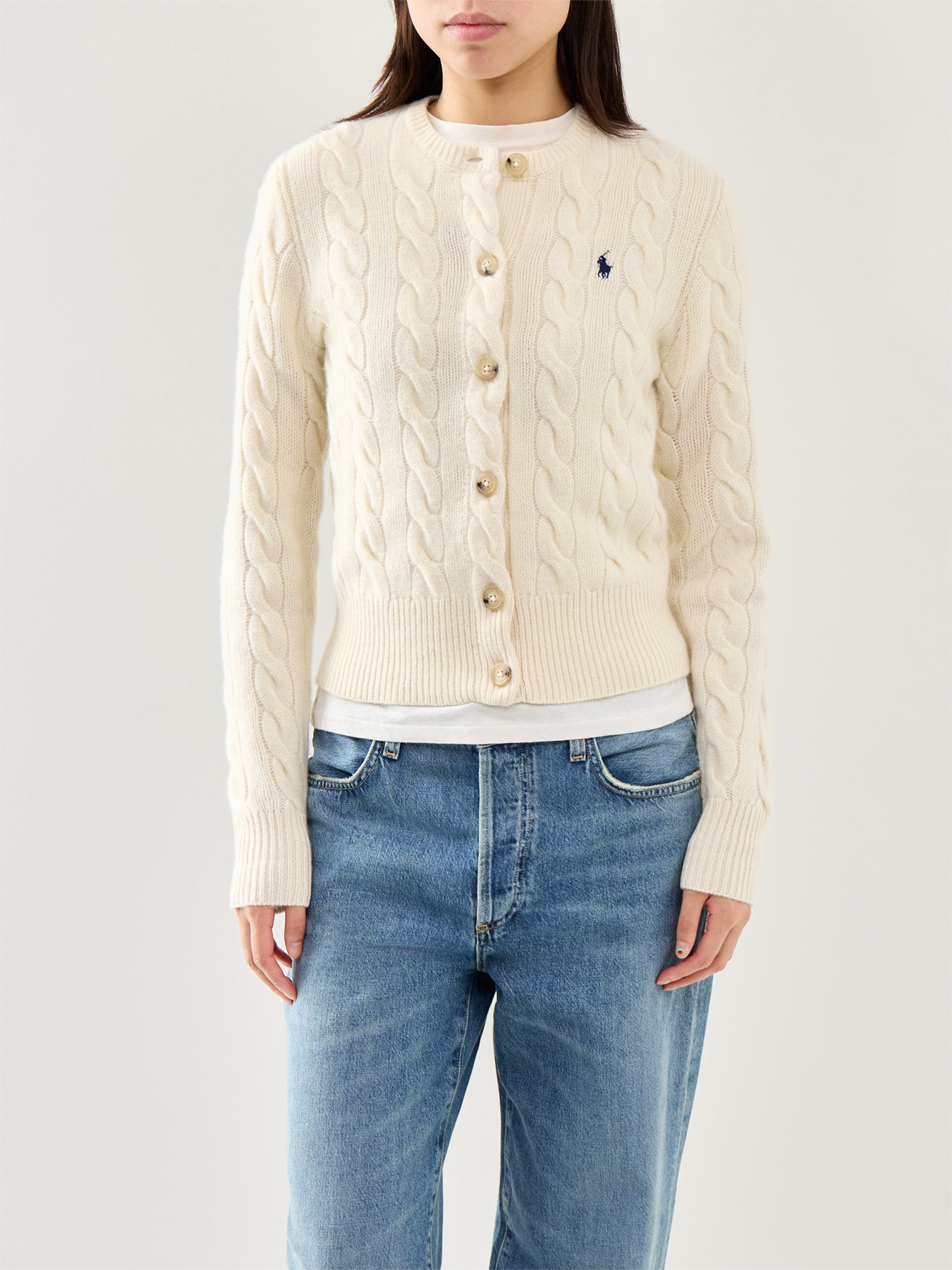 Cable Knit Cardigan Authentic Cream