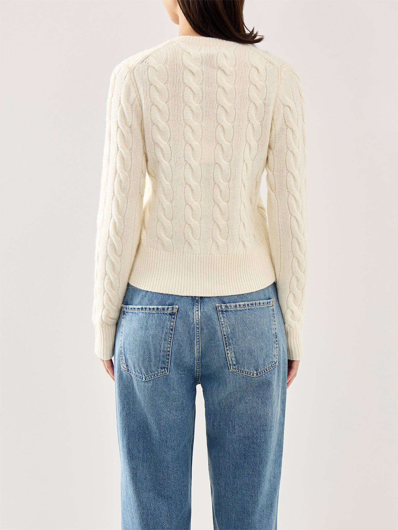 Cable Knit Cardigan Authentic Cream