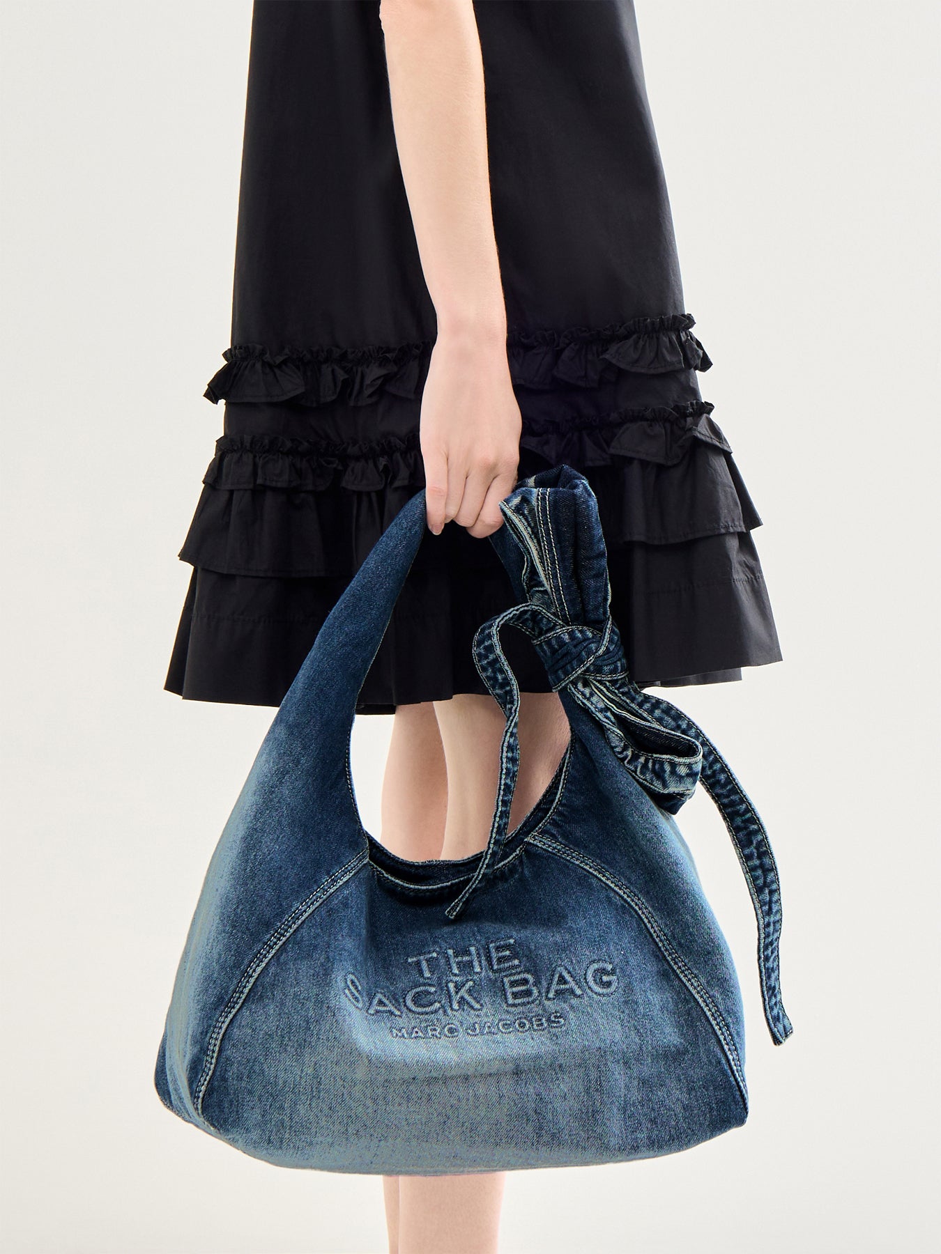 The Bow Denim Sack Blue