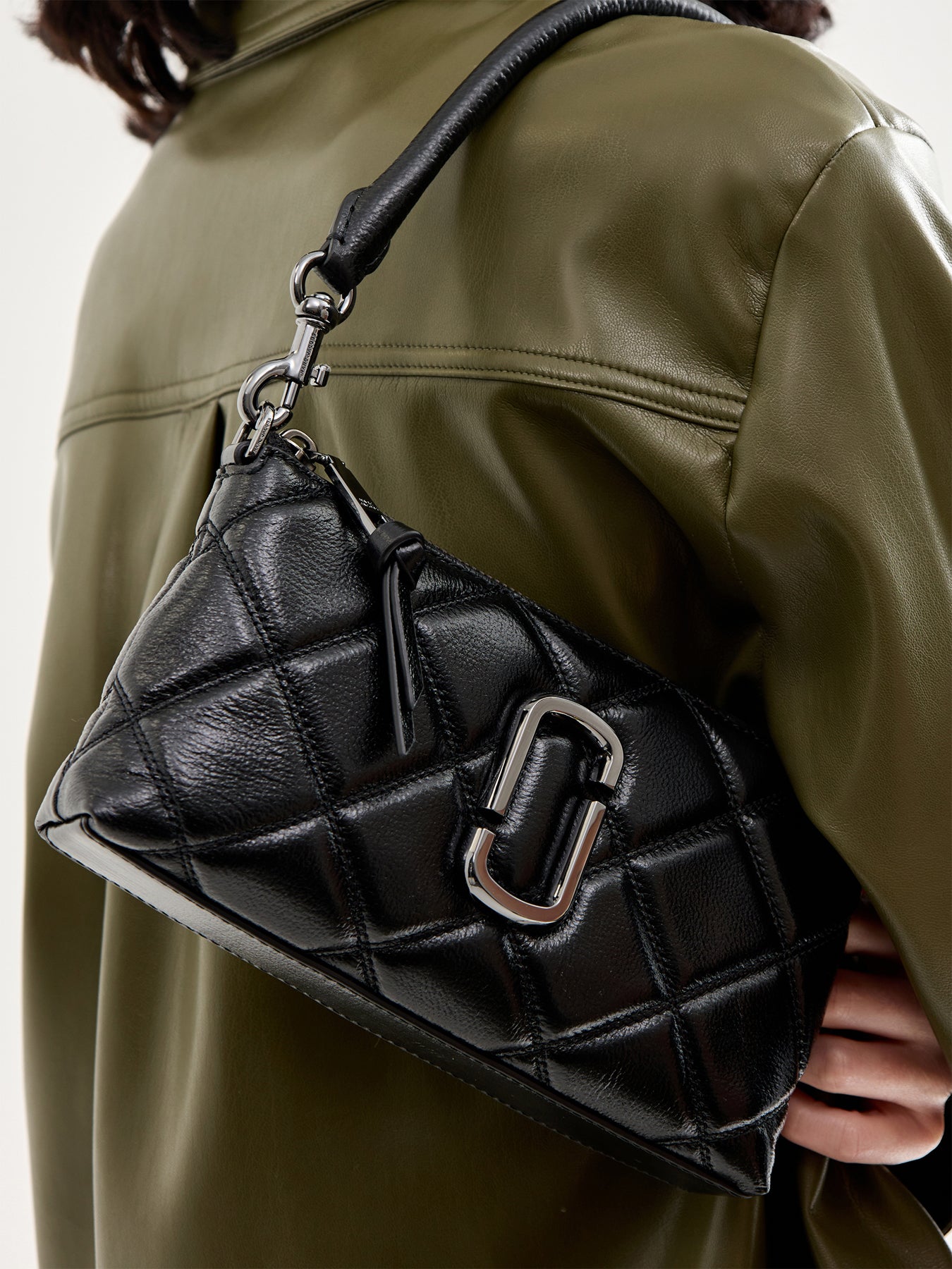The Quilted Leather Pochette Black