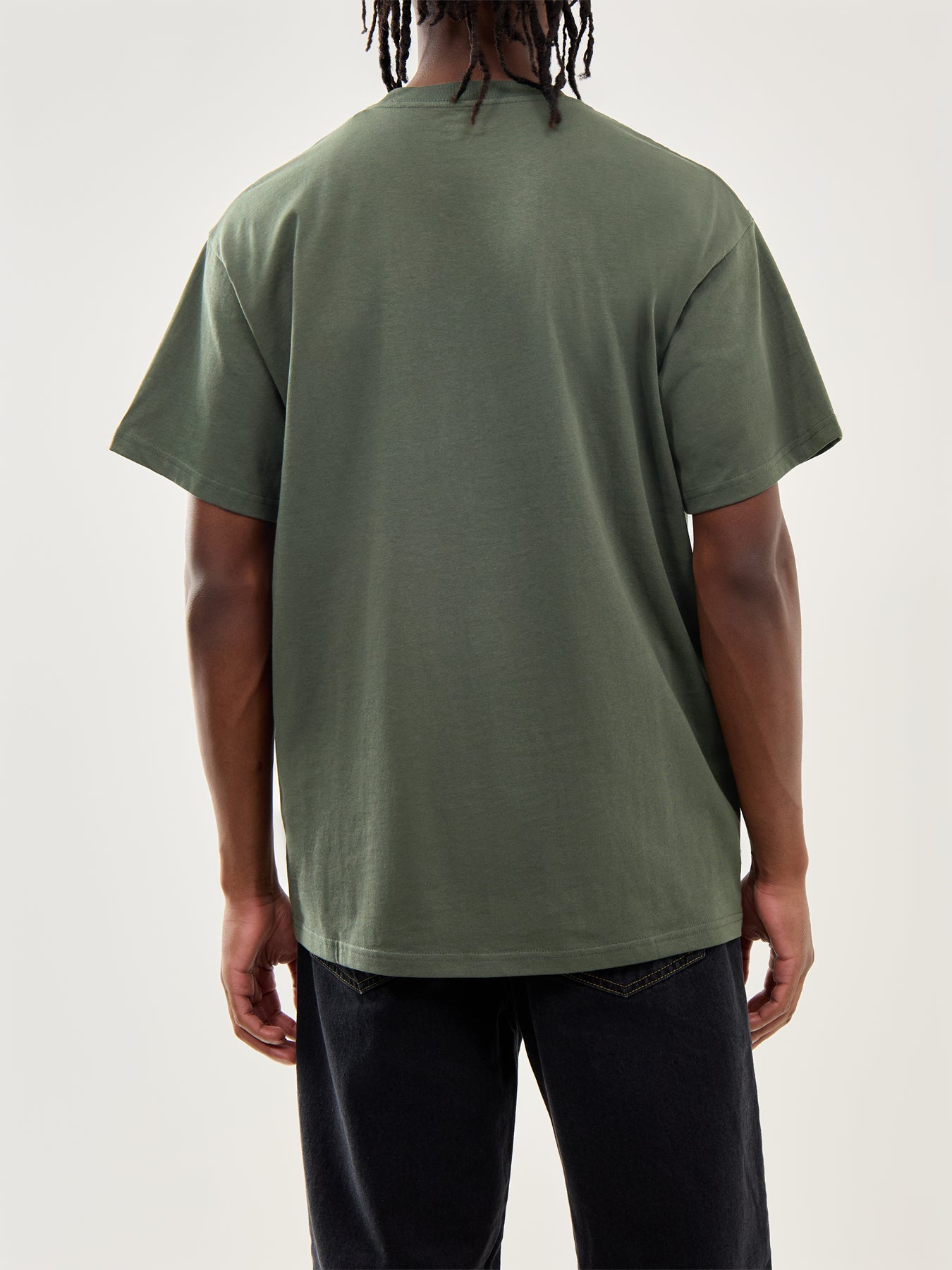 Shot Sleeve Script Embroidery T-Shirt Opuntia White