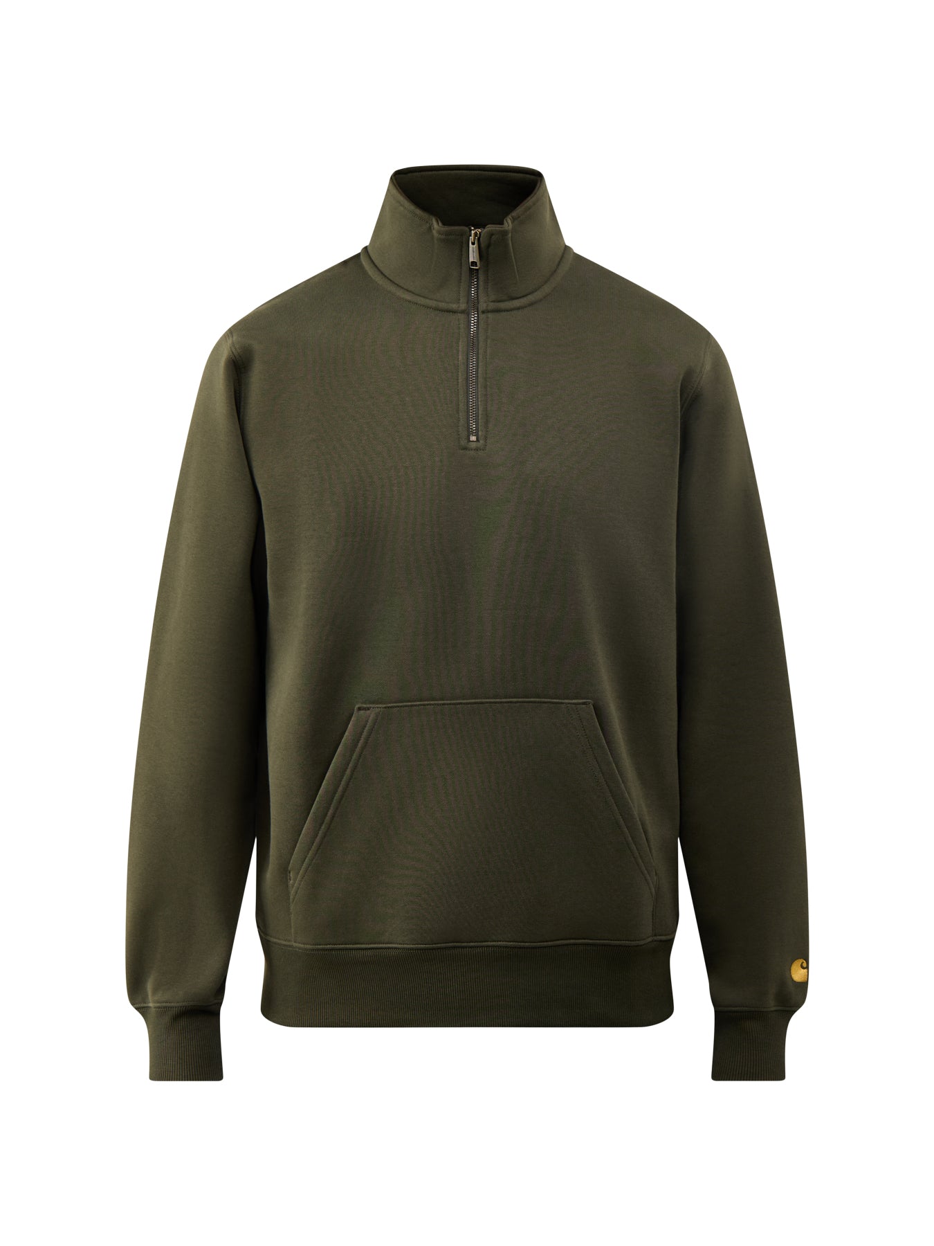 Chase Neck Zip Sweat Olive Gold