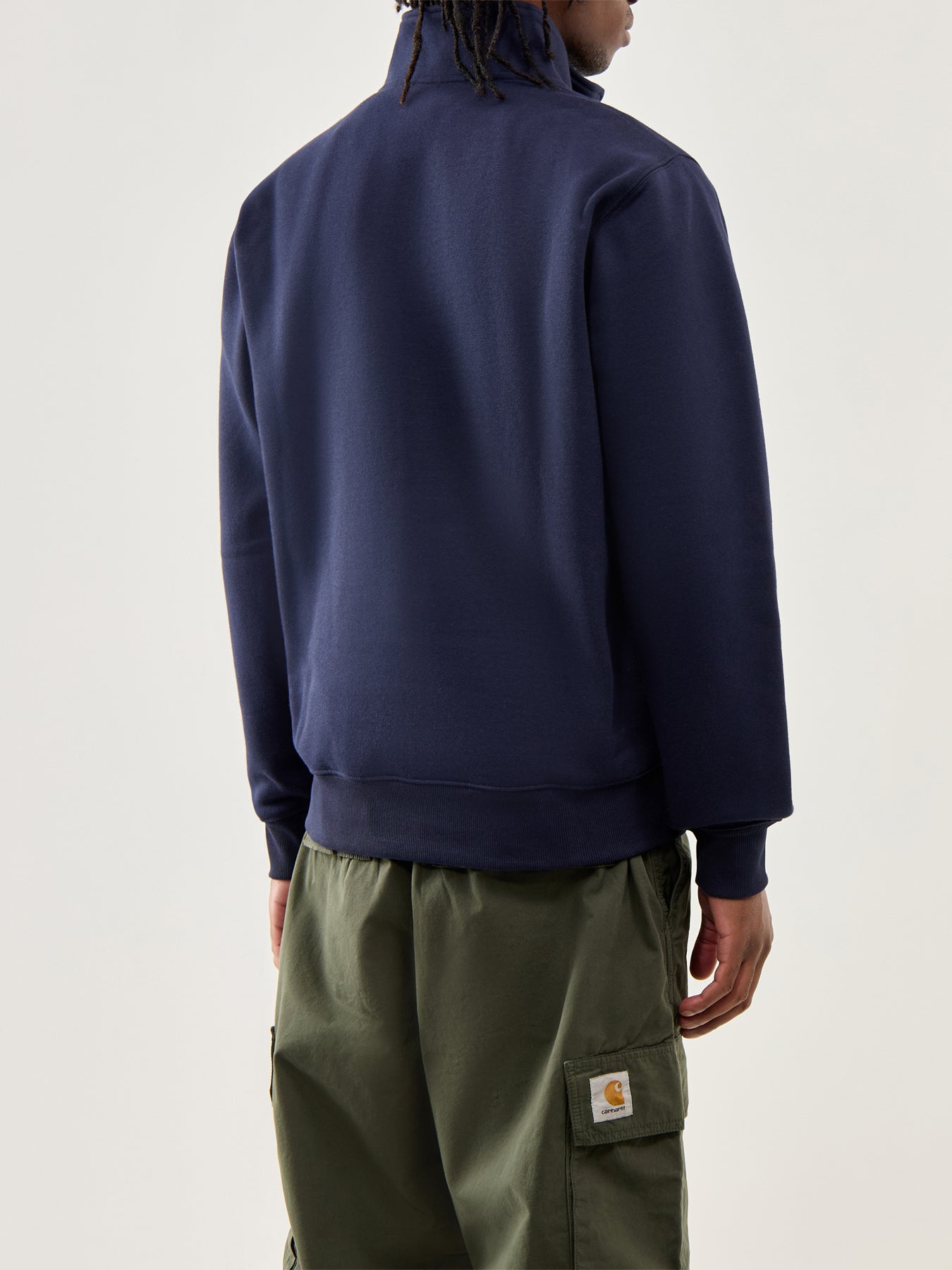 Chase Neck Zip Sweat Dark Navy Gold