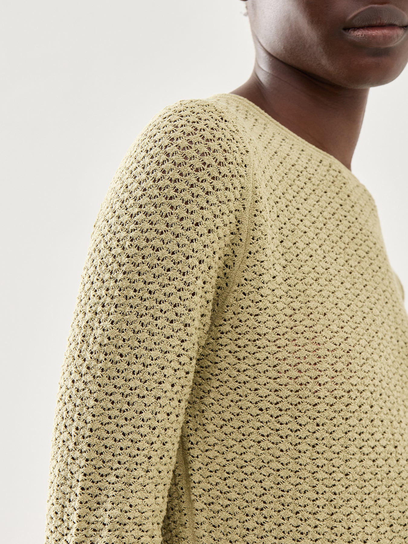 Marella Oliva Fine Knit With Contrast Neck Trim