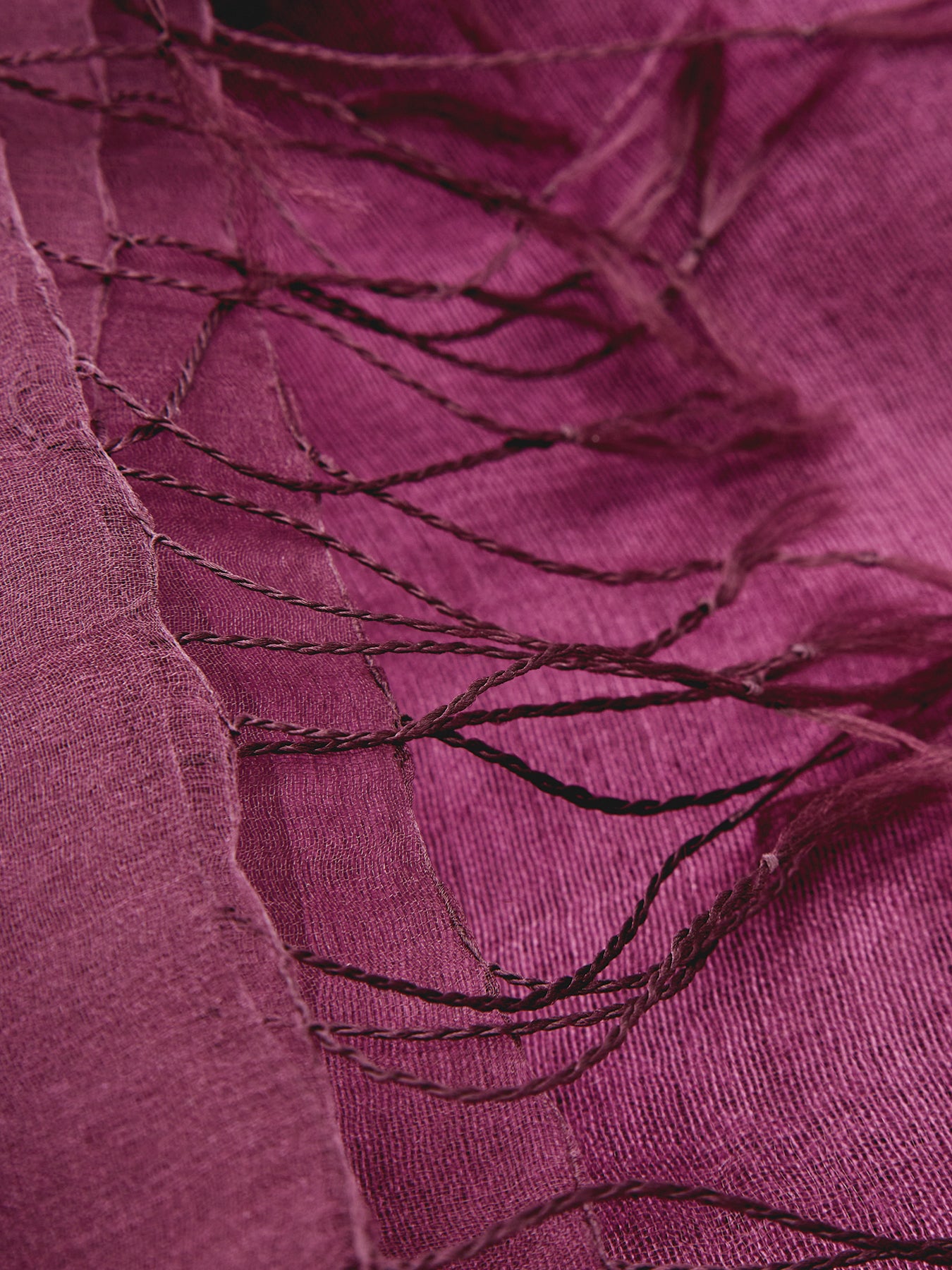 Marella Caco Stole With Fringe Bordeaux