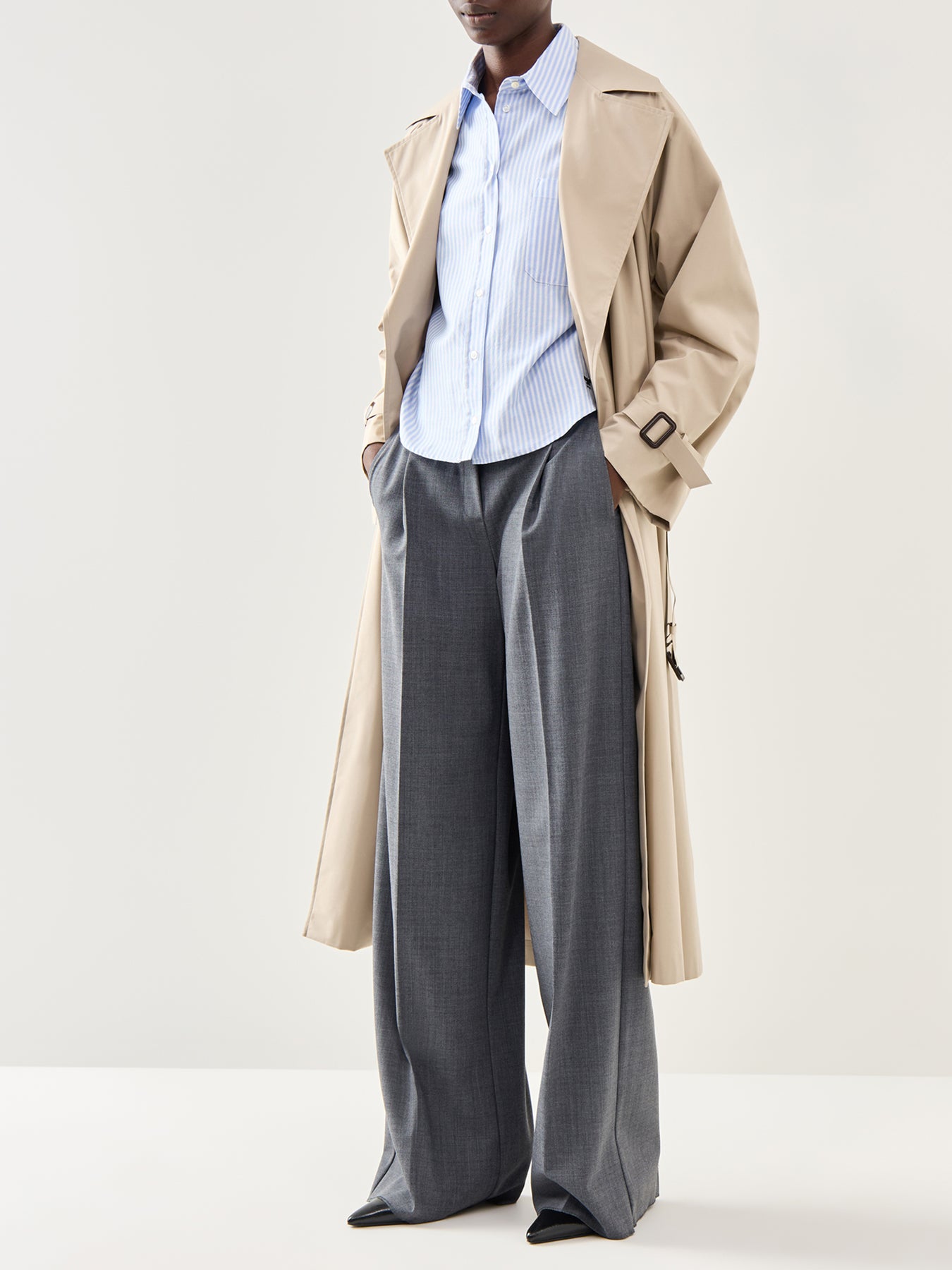 Marella Sport Diorama Elasticated Waist Pleated Front Wide Leg Trouser