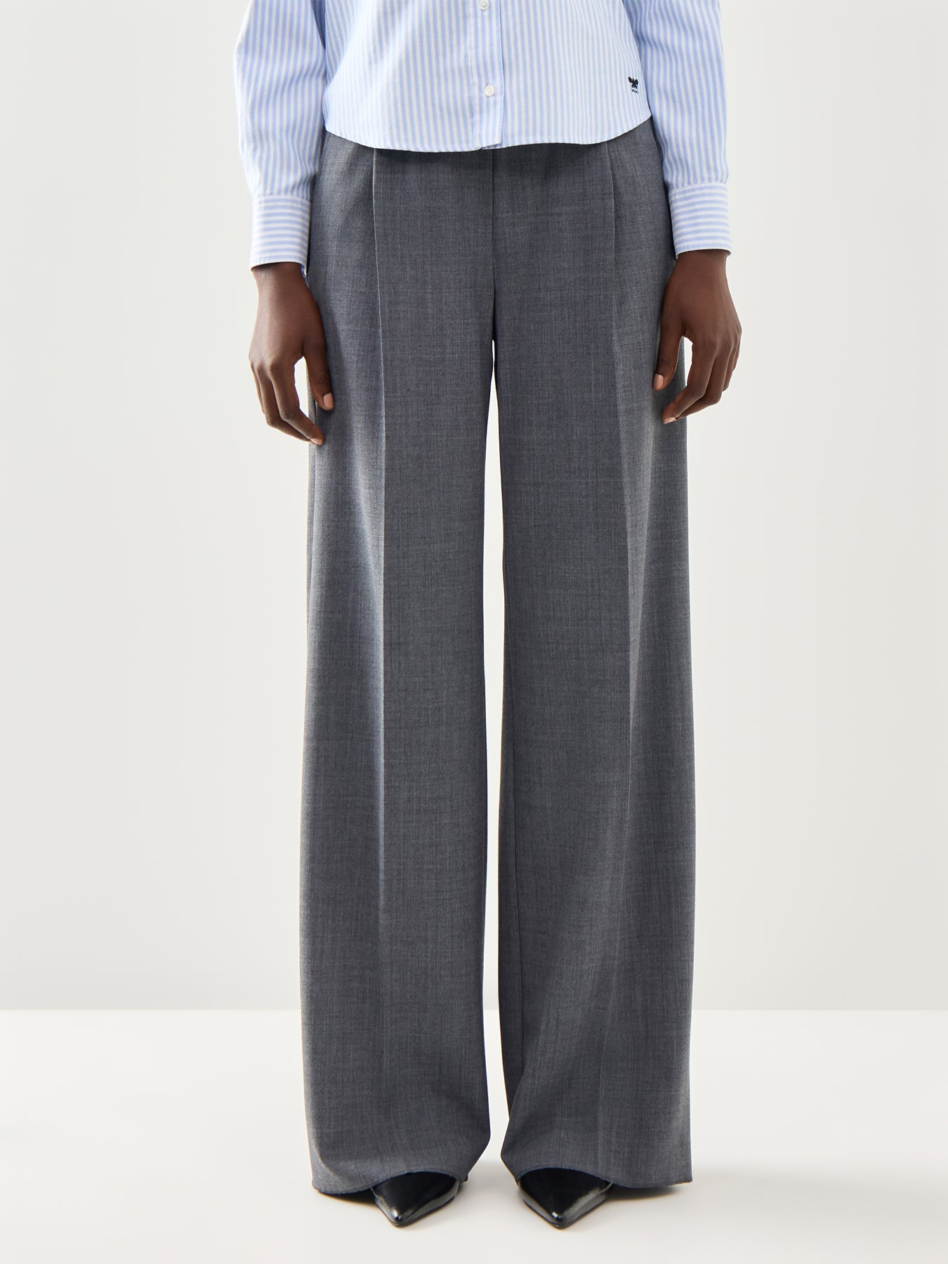 Marella Sport Diorama Elasticated Waist Pleated Front Wide Leg Trouser