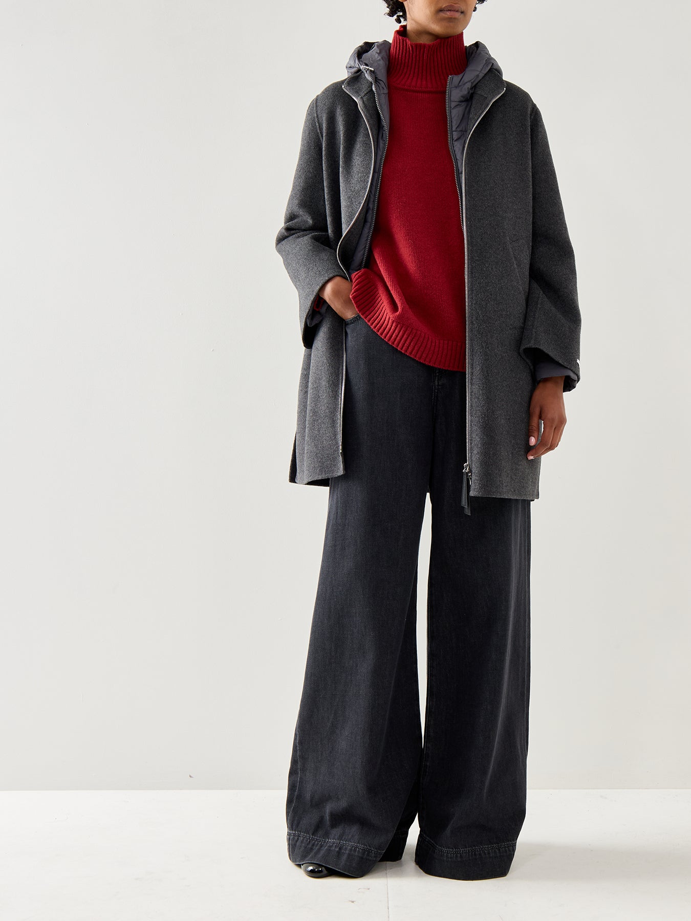 Marella Sport Moriana Coat With Hood Grey