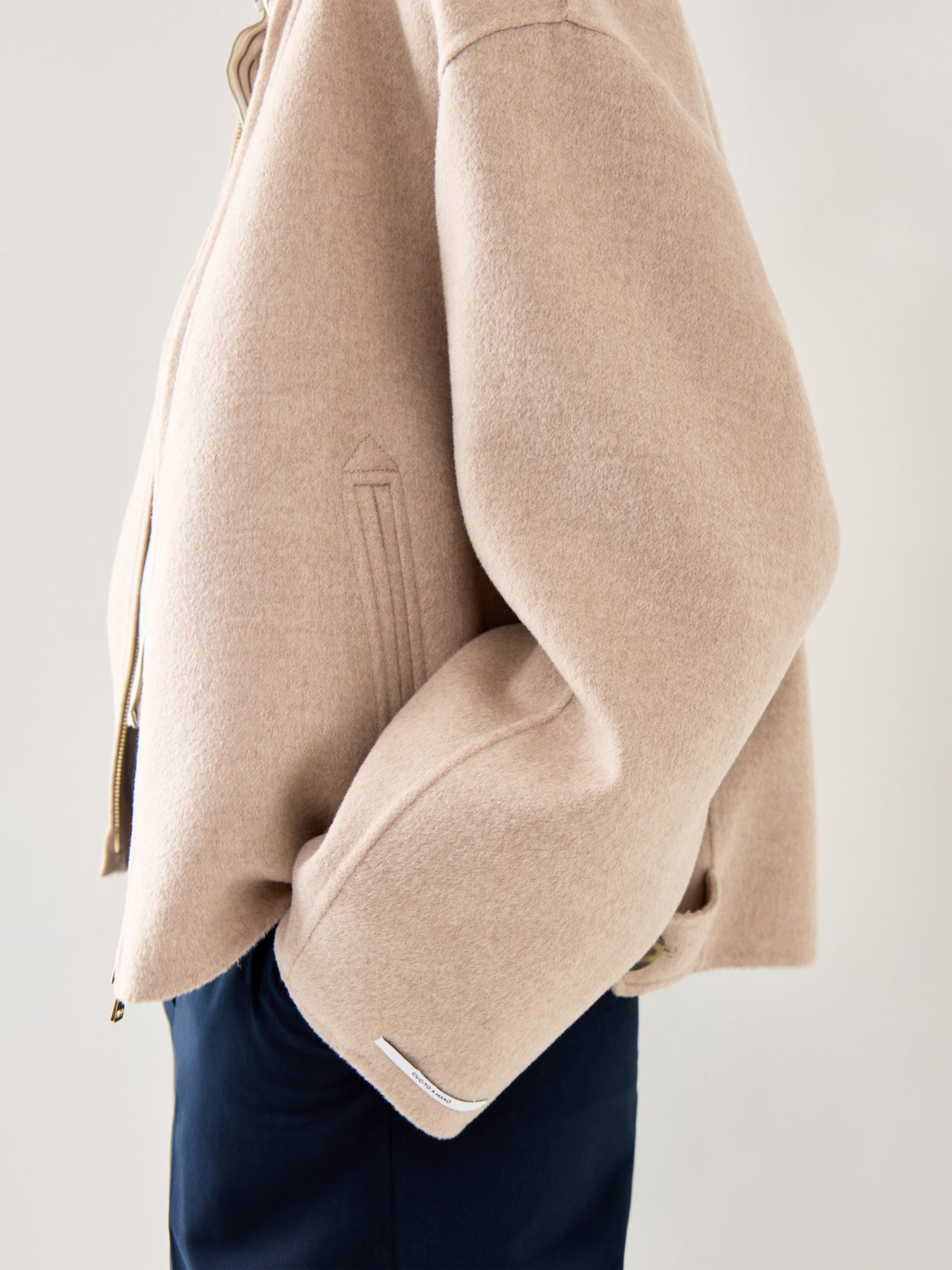 Marella Giga Zip Up Double Face Jacket Cream