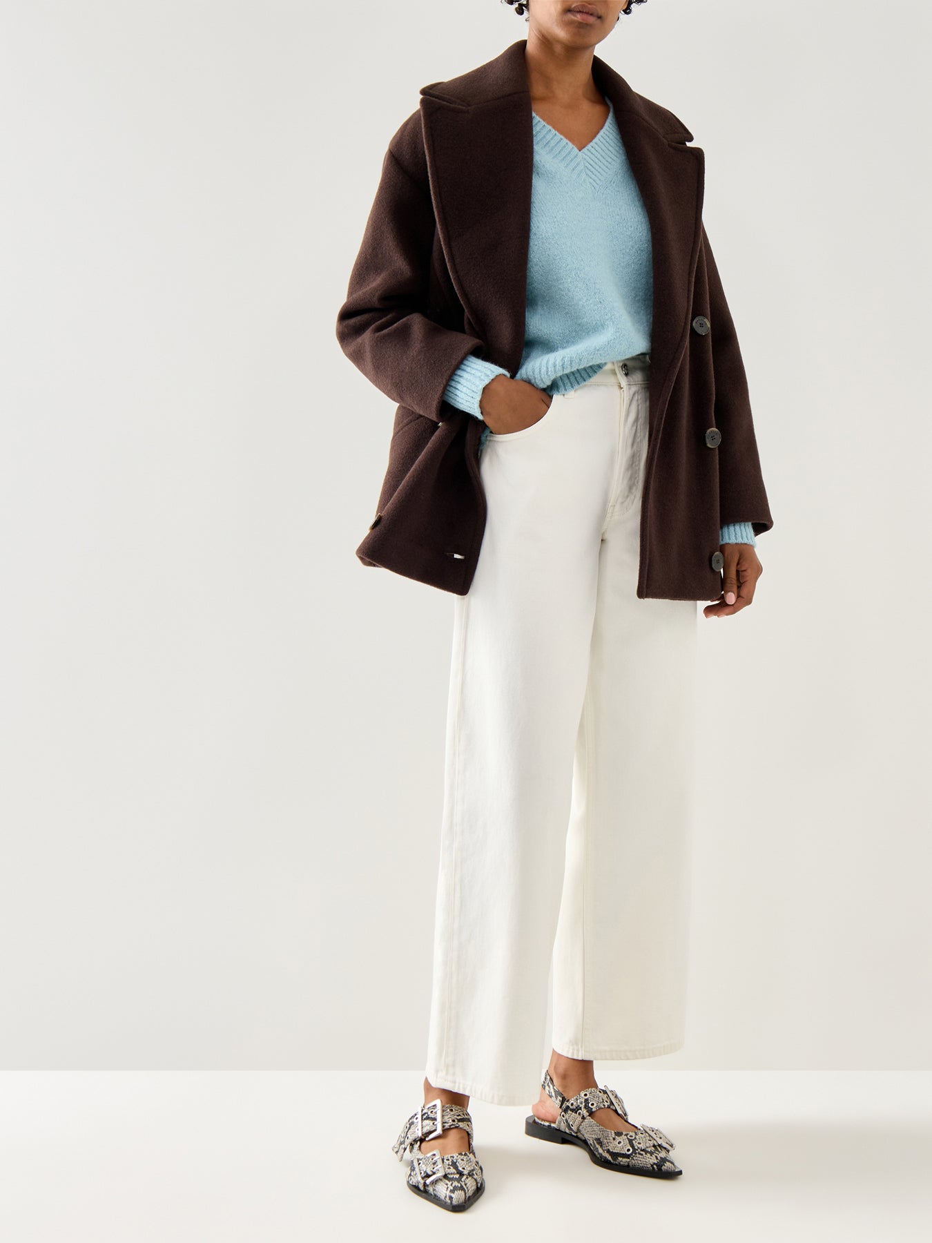 Sport Oggeri Short Double Breasted Coat Black