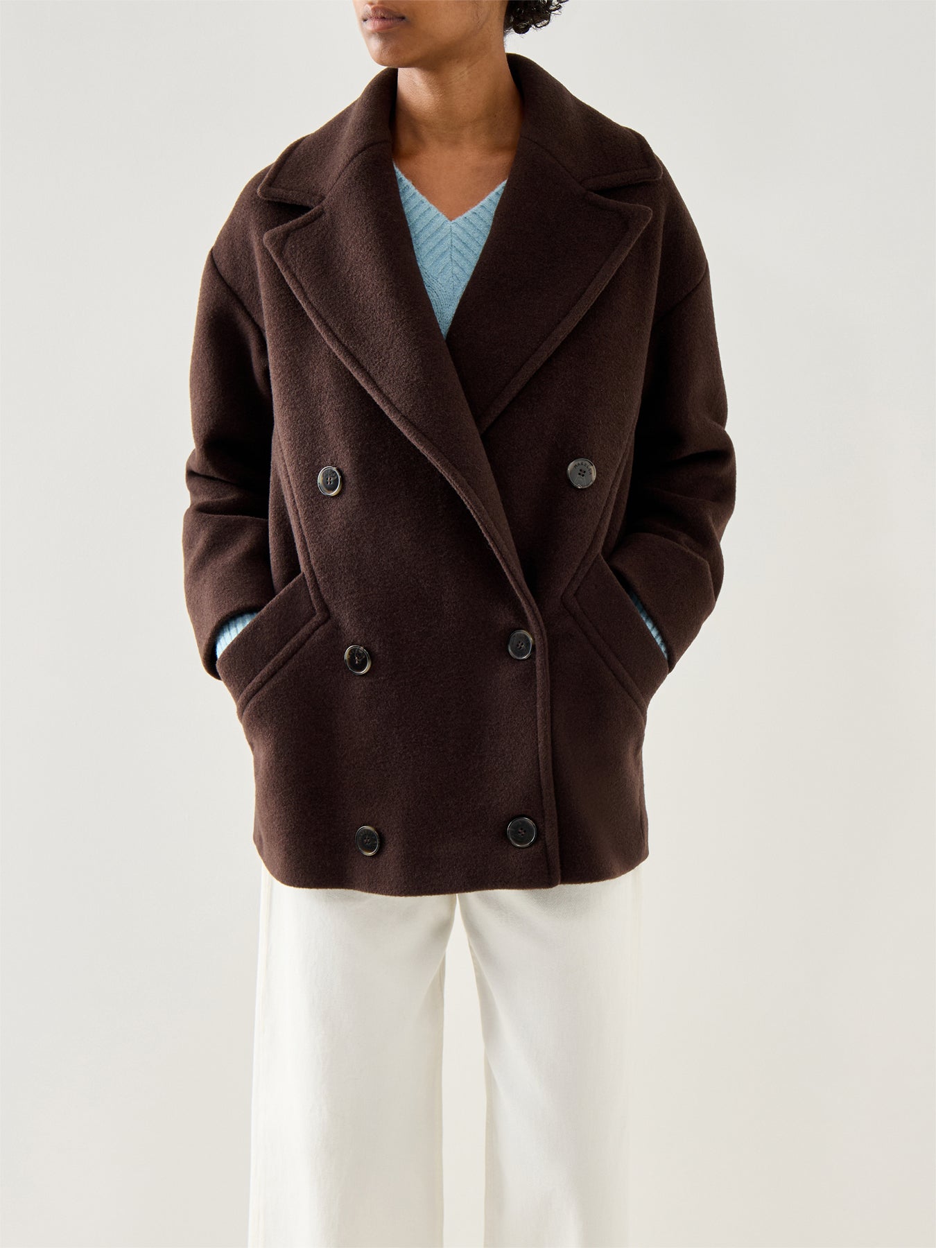 Sport Oggeri Short Double Breasted Coat Black