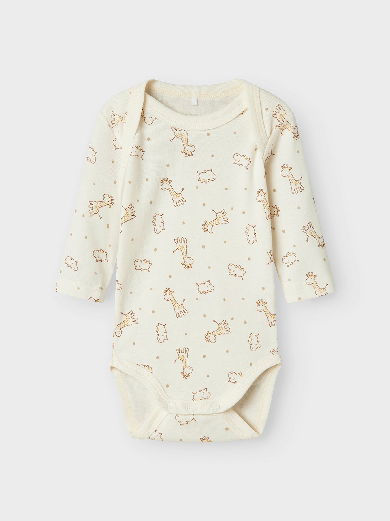 Baby Giraffe Print Long Sleeve Bodysuit 3 Pack Multi