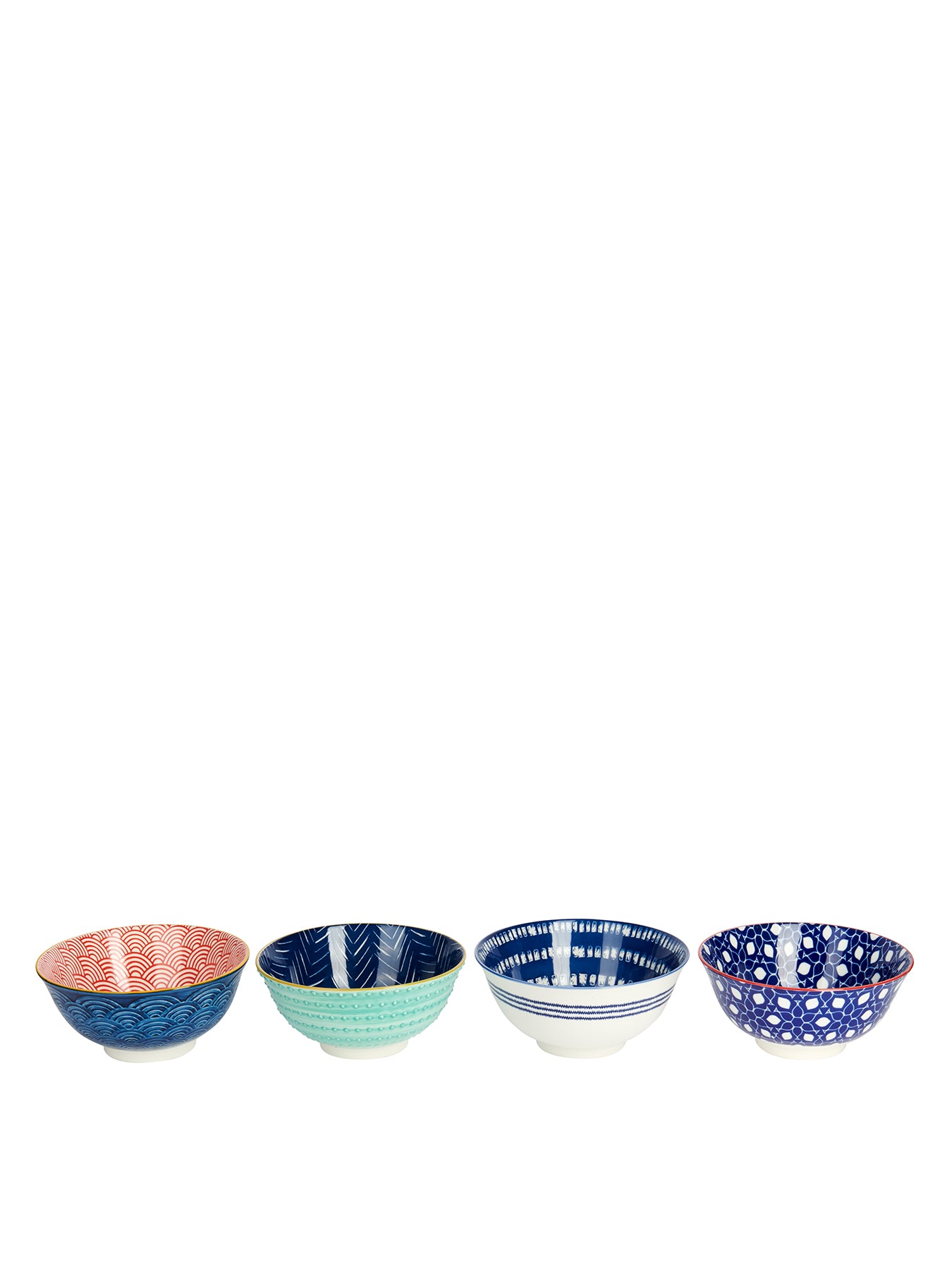 Glazed Stoneware Bowl Set of Four