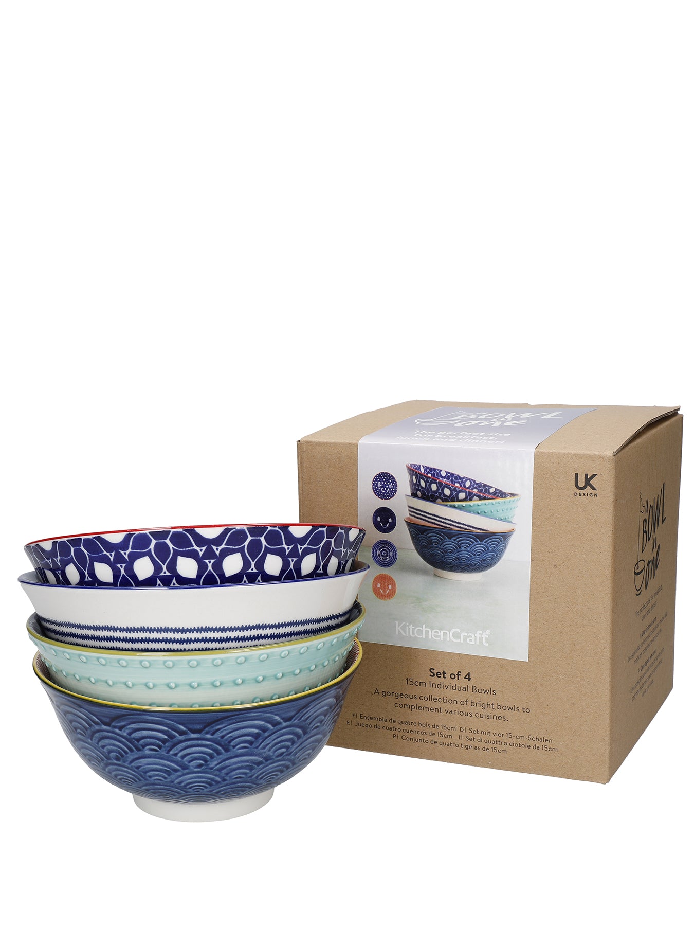 Glazed Stoneware Bowl Set of Four
