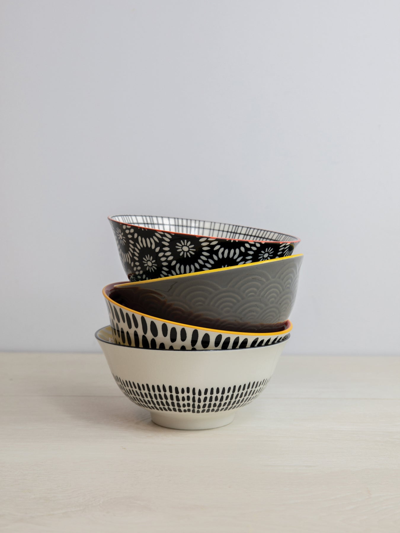 Glazed Stoneware Bowl Set of Four