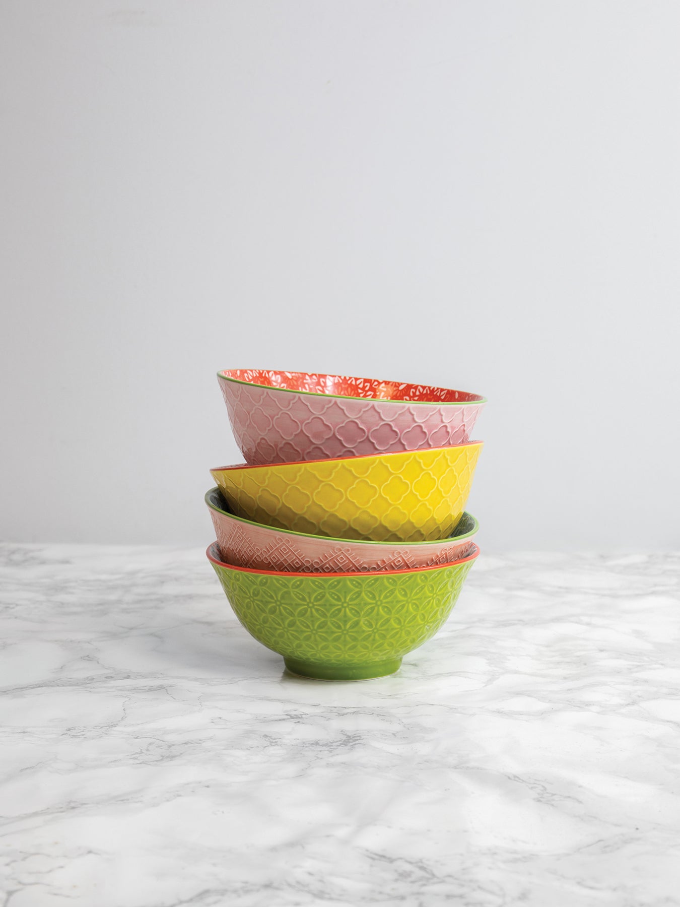 Glazed Stoneware Bowl Set of Four