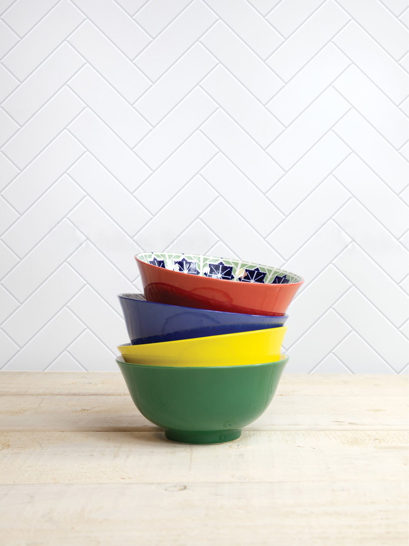 Glazed Stoneware Bowl Set of Four