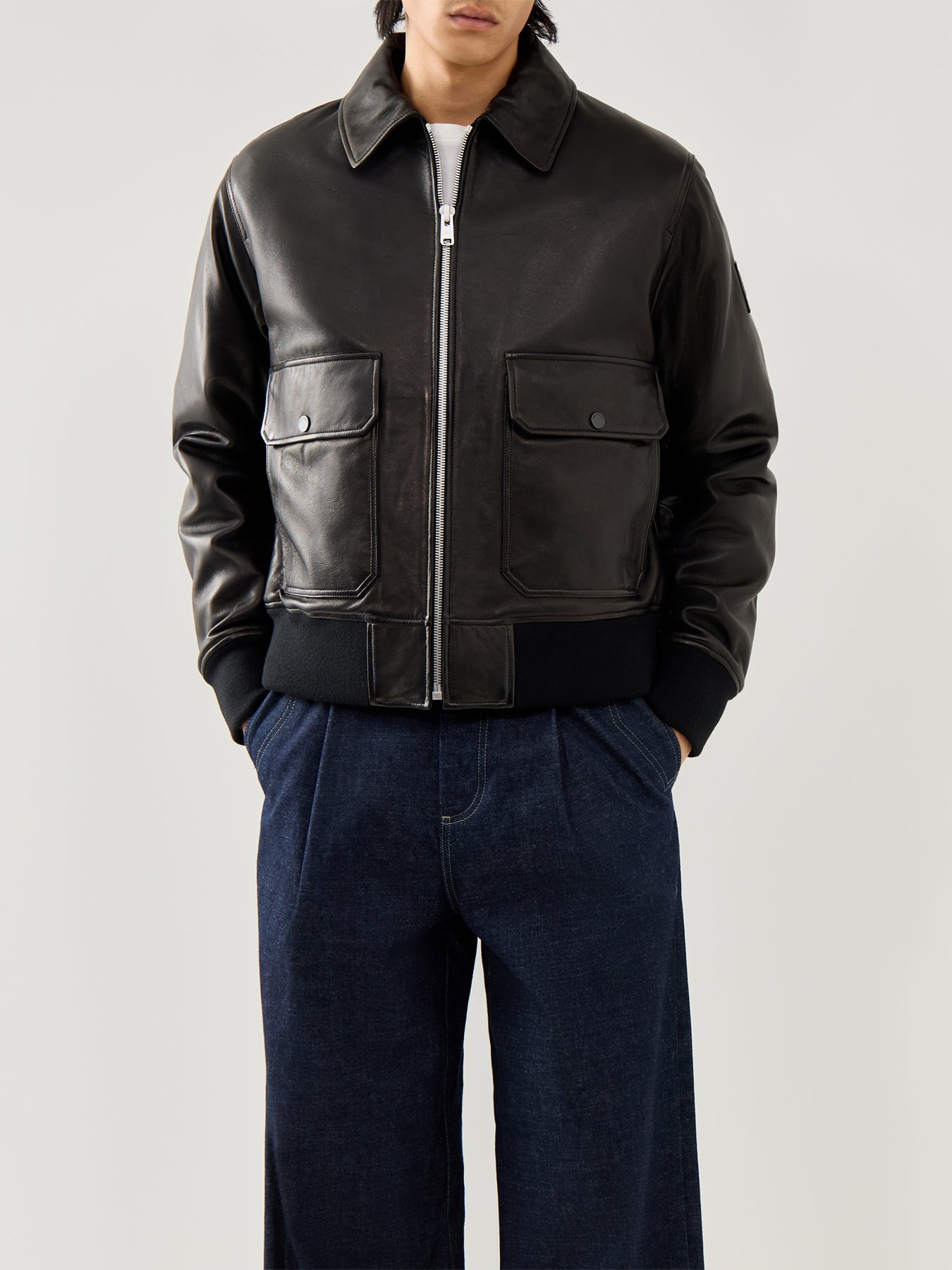 Pilot Leather Jacket Black